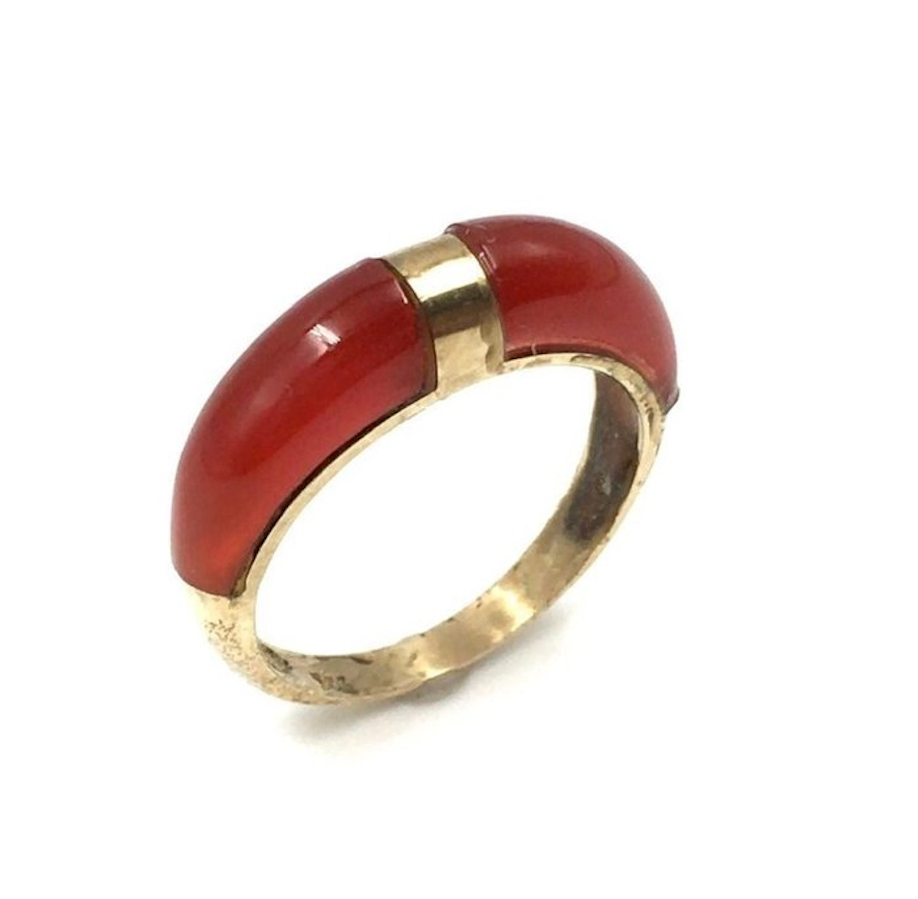 No reserve price - Ring - 8 kt. Yellow gold Carnelian