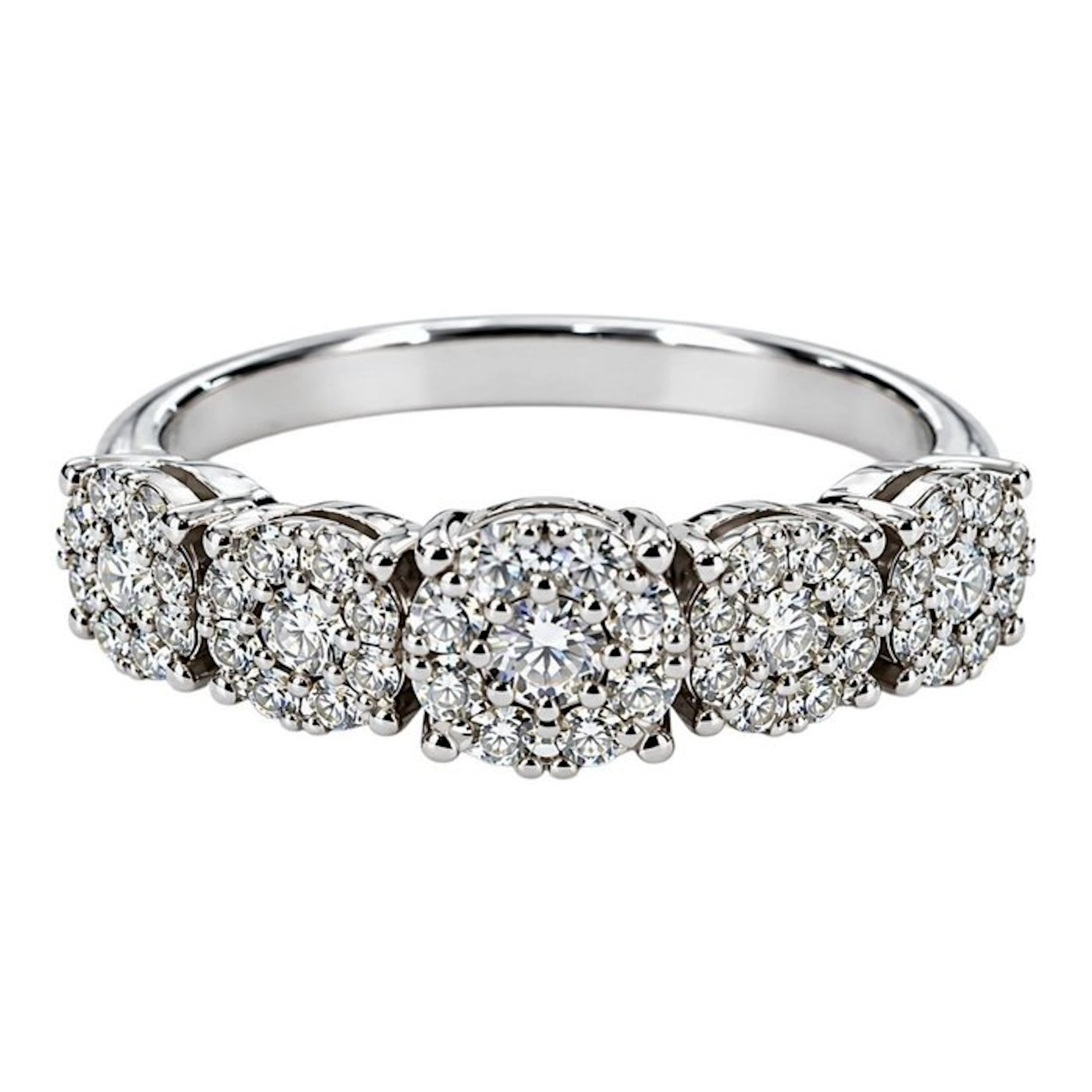 Ring - 18 kt. White gold - 1.31ct. tw. Diamond (Natural)
