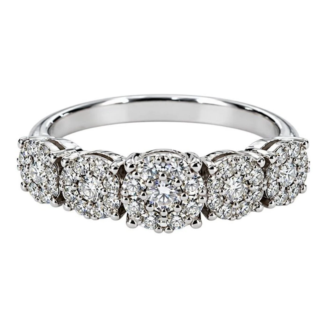 Ring - 18 kt. White gold - 1.31ct. tw. Diamond (Natural)