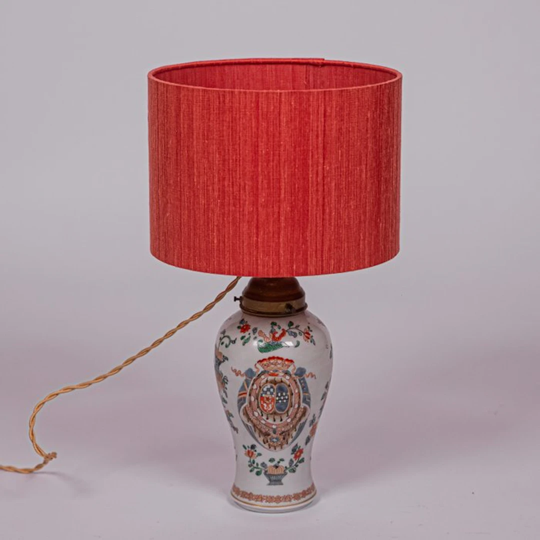 Lamp - Porcelain, Silk - Edme Samson & Co., Paris