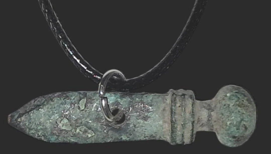 Ancient Roman Bronze - Impressive military votive amulet in Gladius/Pugio type