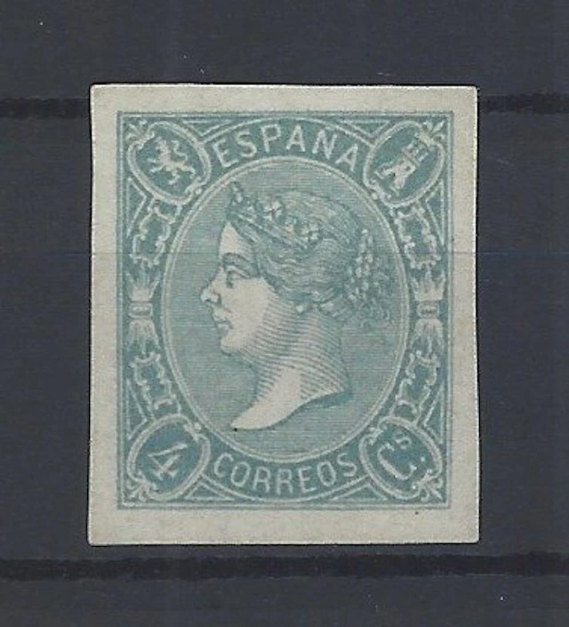 Spain 1865 - Elizabeth II 4 Quarters - color test - Edifil nº 75pv