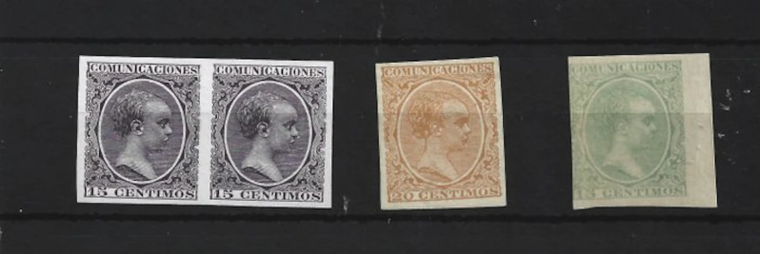 Spain 1889 - stamp tests of the bald, without denting