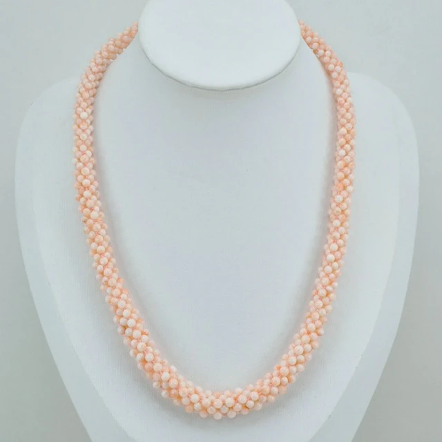 Silver, Gold-plated Necklace - PINK CORAL