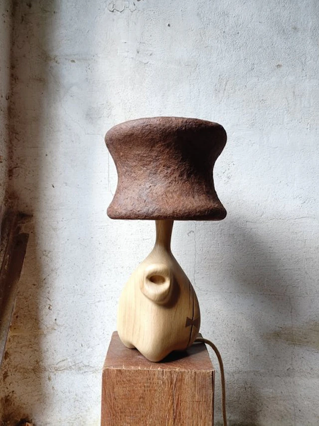 Renat Shuteev - Table lamp - Papier-mache, Oak, Walnut