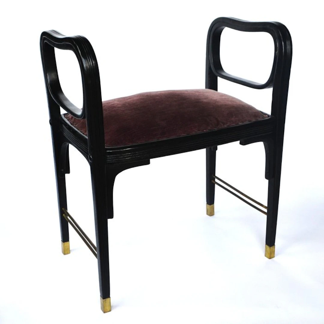 J. & J. Kohn, Vienna - Otto Wagner (1841 – 1918) - Stool - Brass, Crystal