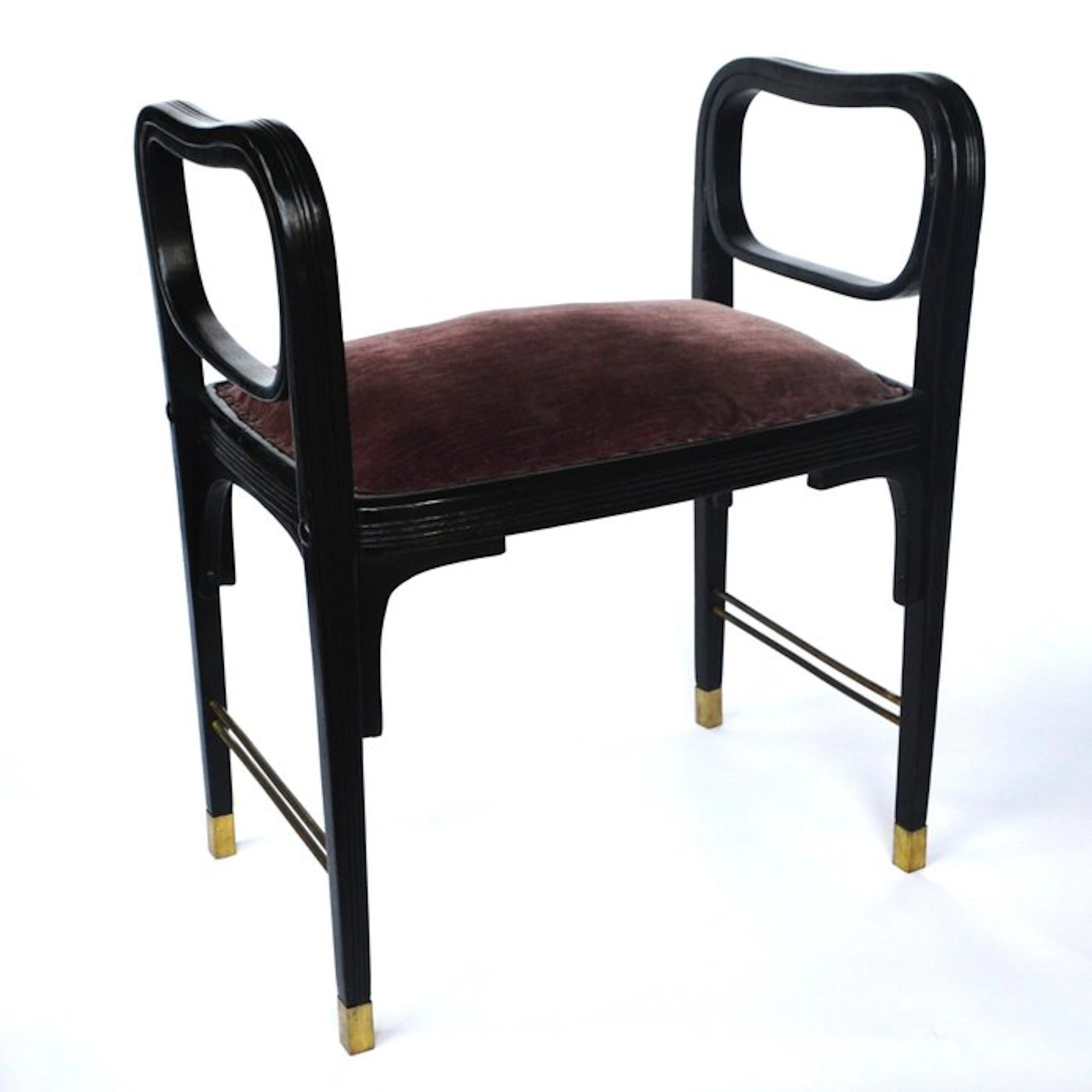 J. & J. Kohn, Vienna - Otto Wagner (1841 – 1918) - Stool - Brass, Crystal