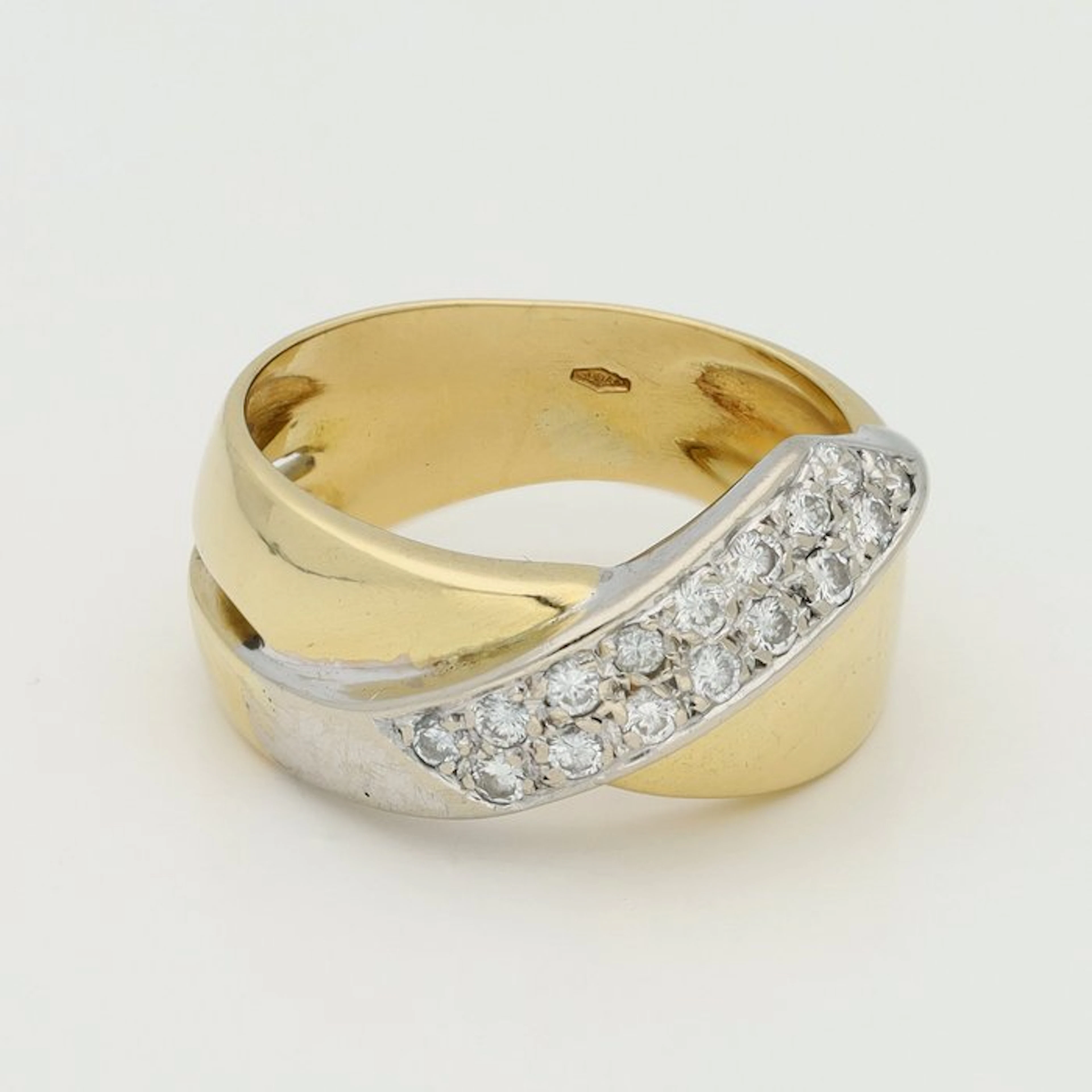 Ring - 18 kt. Yellow gold, White gold Diamond (Natural)
