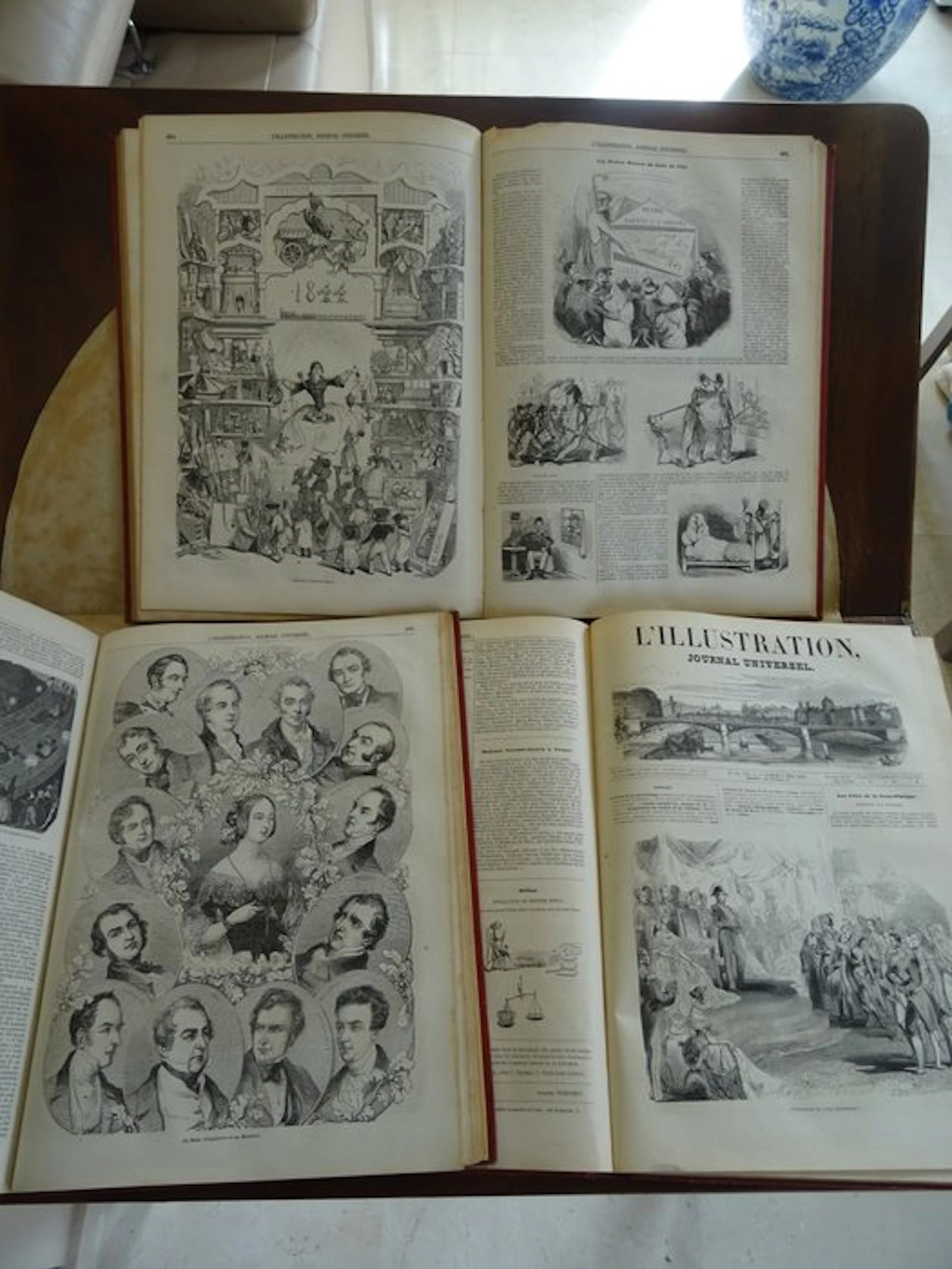 Collectif - 3 Albums "L'illustration" - Tête de Collection - 1843-1844