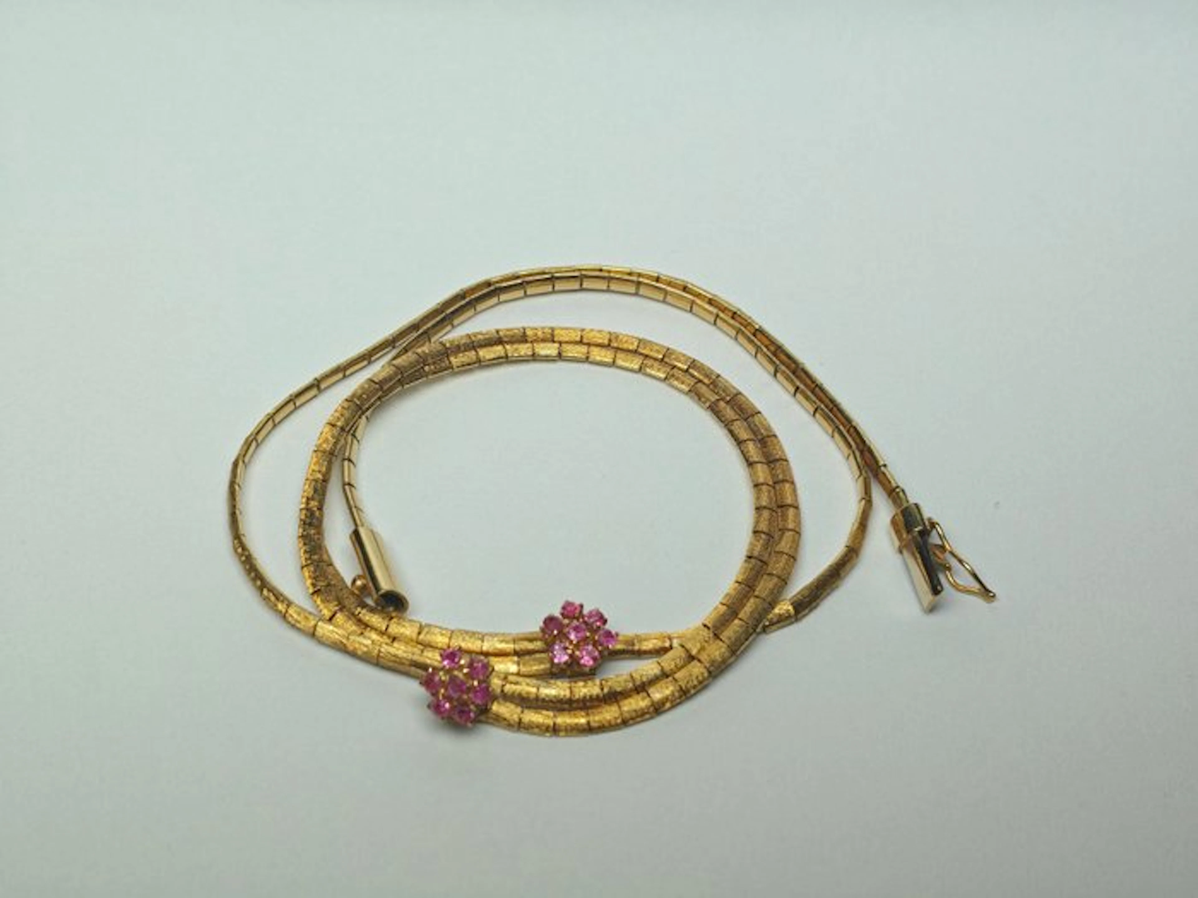 Necklace with pendant - 18 kt. Yellow gold - Ruby