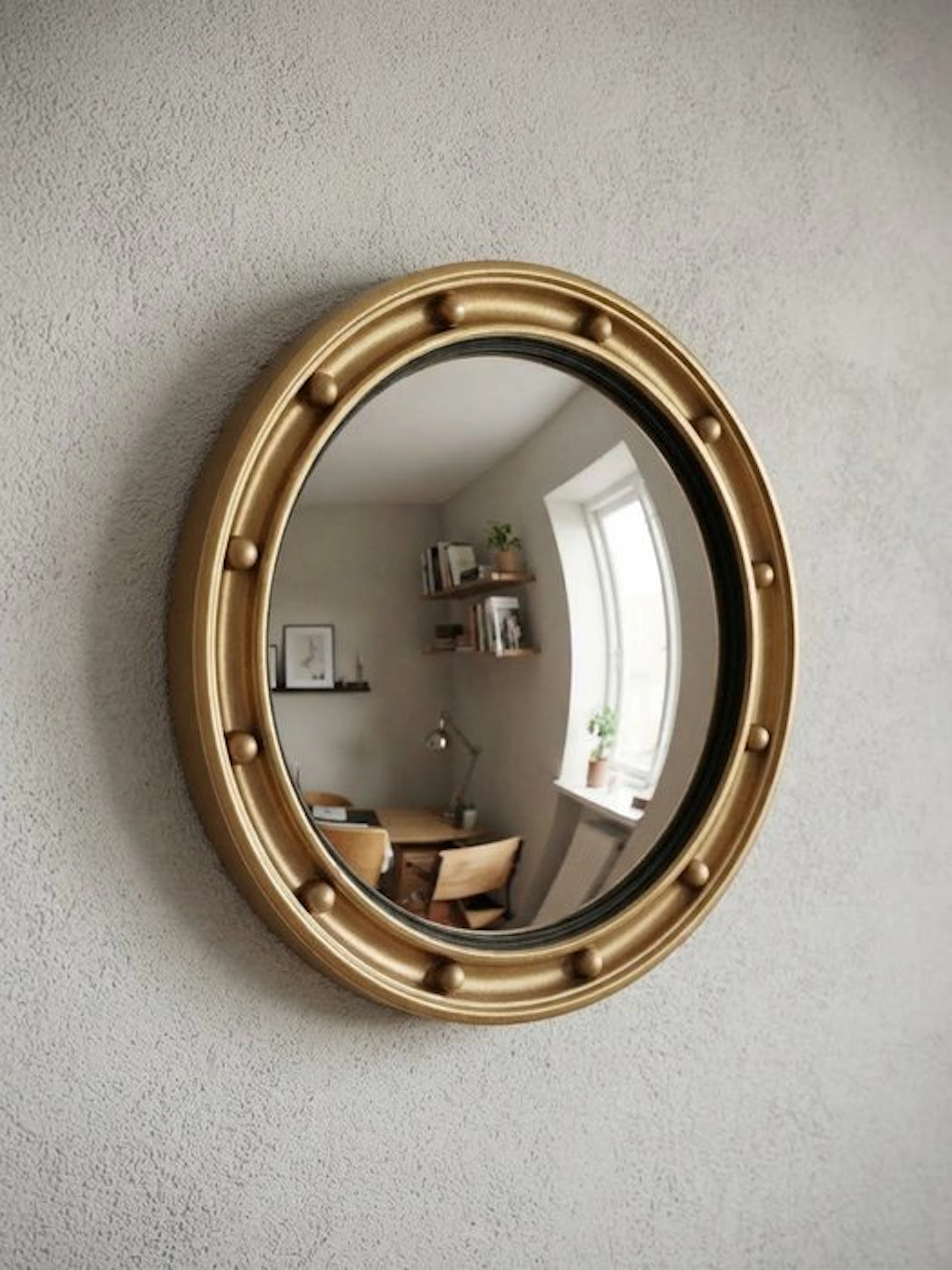 Engelse Bolle Butler Spiegel (Convex) - Wall mirror- porthole - glass bowl