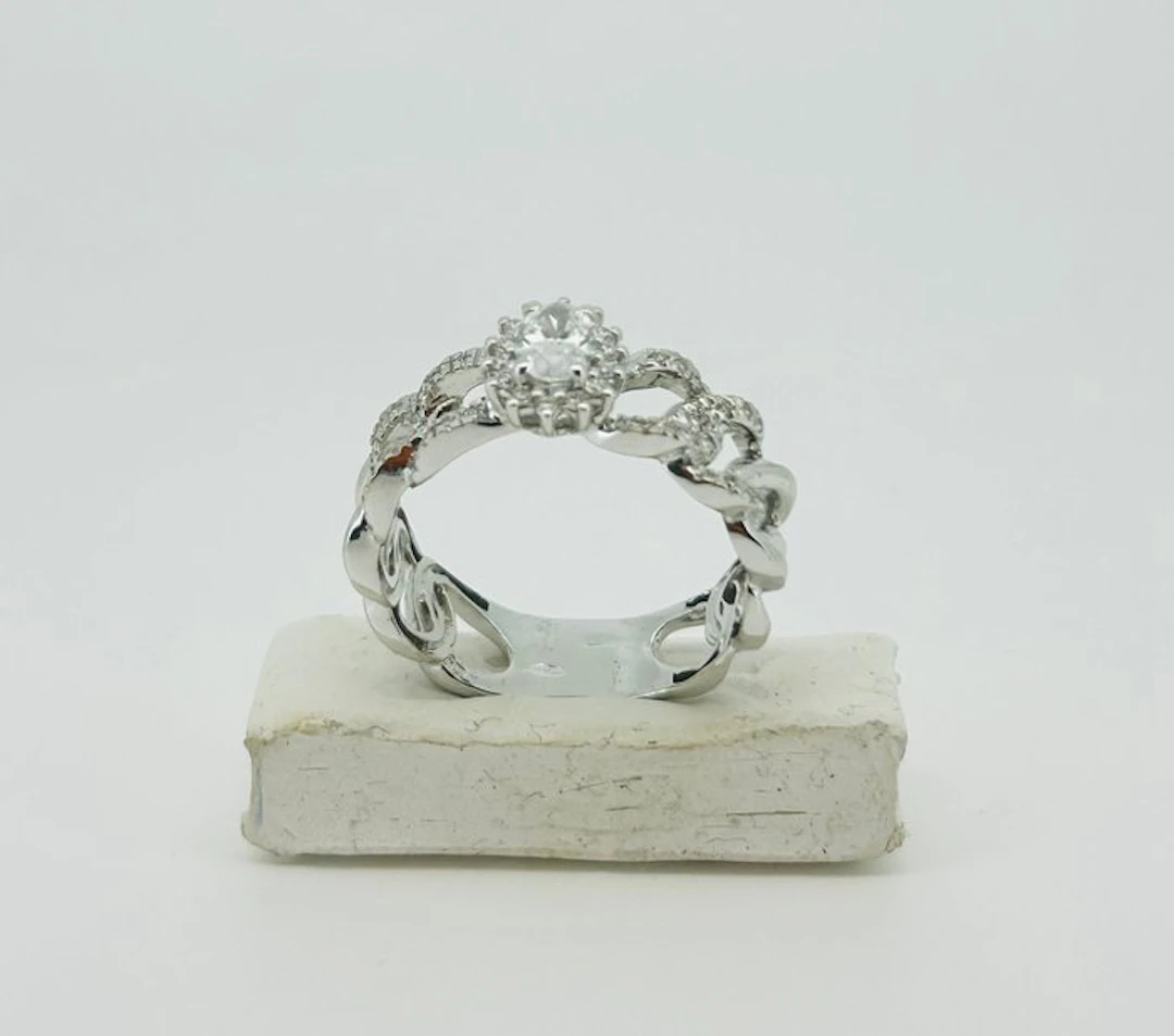 Ring - 18 kt. White gold - 0.43ct. tw. Diamond (Natural) - Diamond