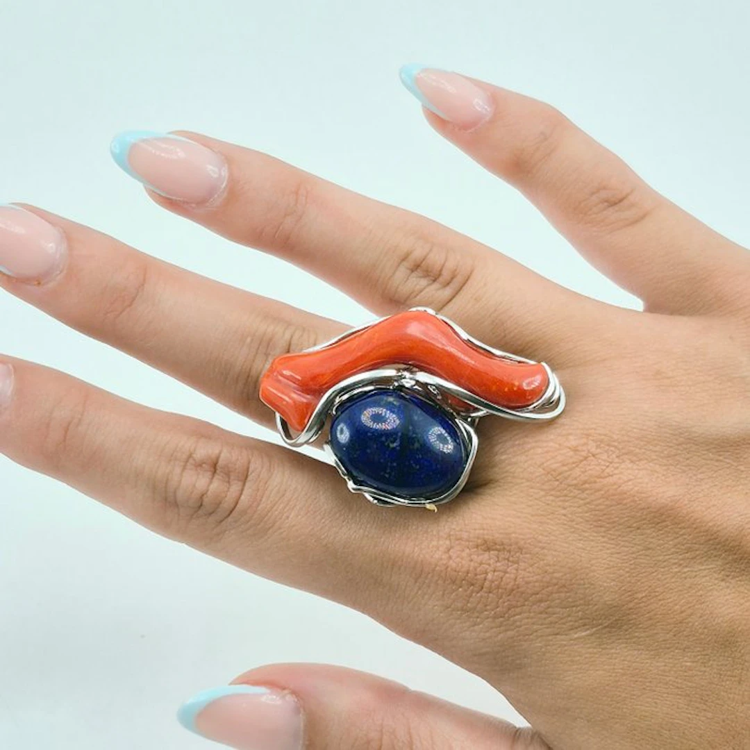 Silver Ring - CORALLO MEDITERRANEO
