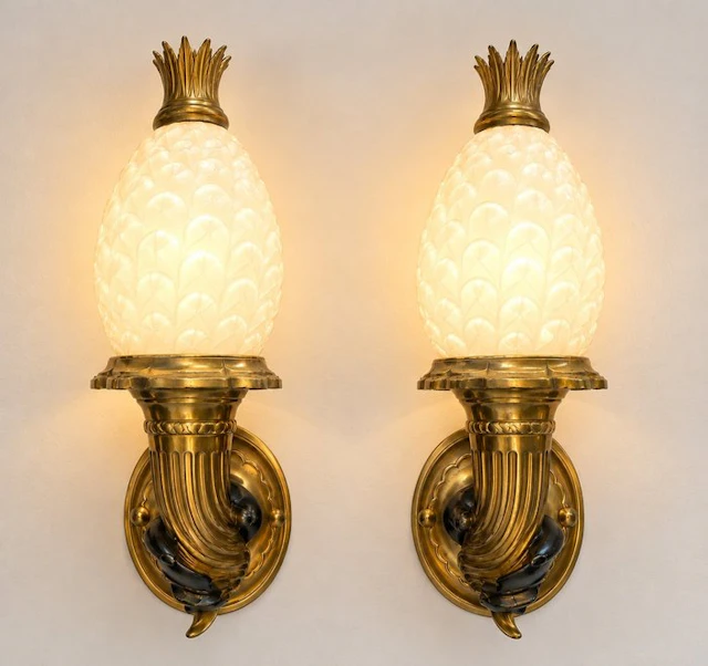 Wall sconce (2) - Gilt bronze