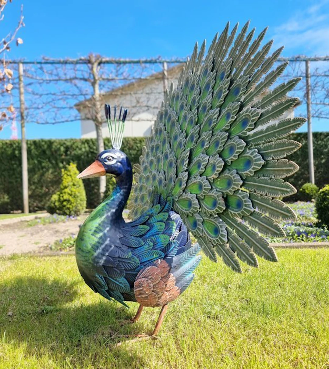 Figurine - Beeldje - Peacock - IJzer, Metaal - Iron, Metal