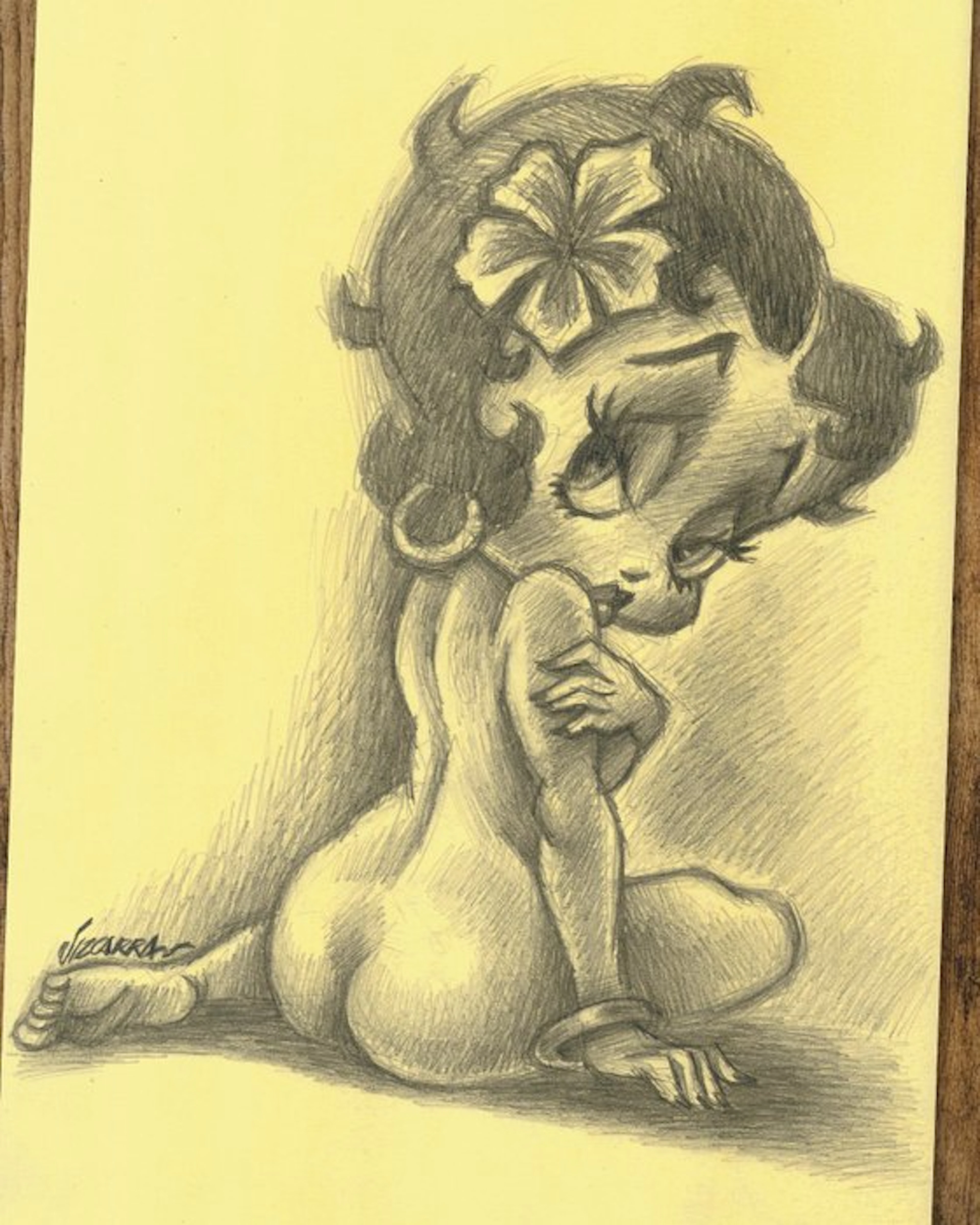 Vizcarra - Sexy Betty Boop - Hand Signed Original Pencil Artwork