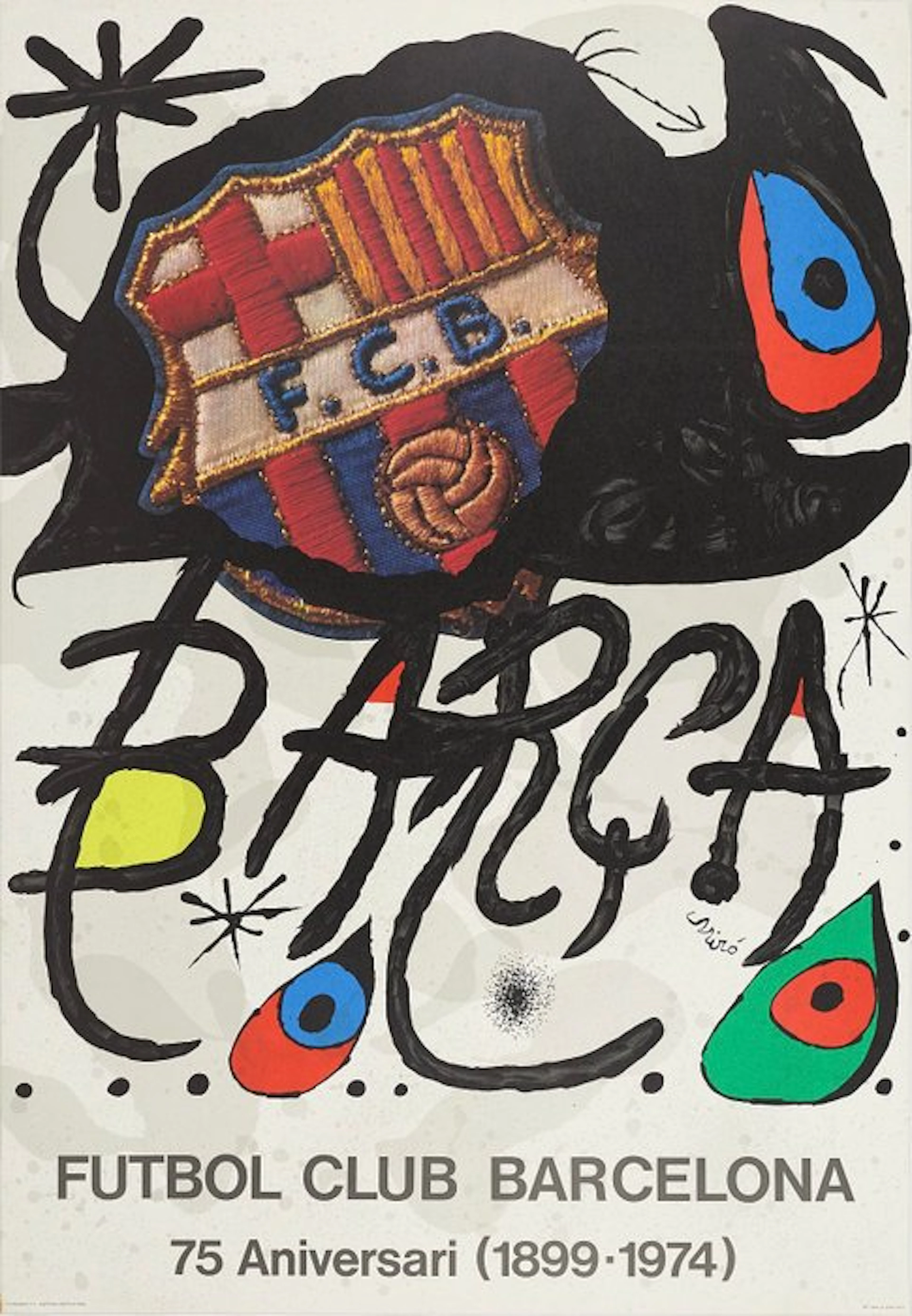 (after), Joan Miró - Fútbol Club Barcelona 75 ** ORIGINAL LITHOGRAPHIC PRINT **