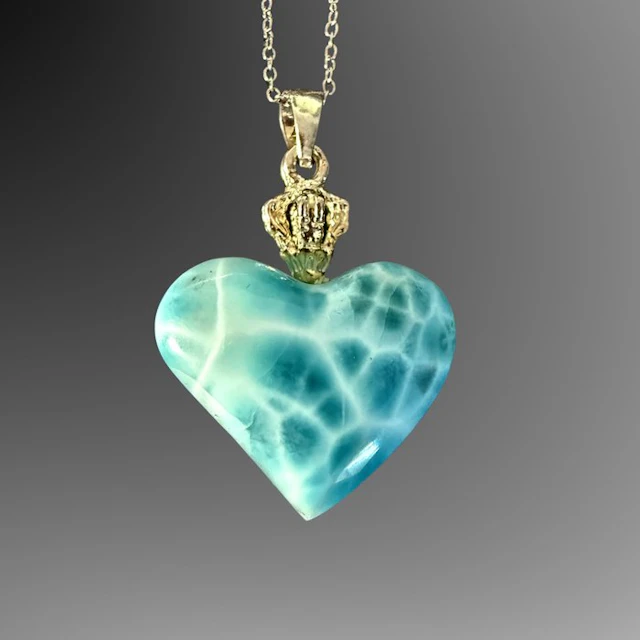 Magnificent Larimar Pendant - 925 silver Pendant - Height...