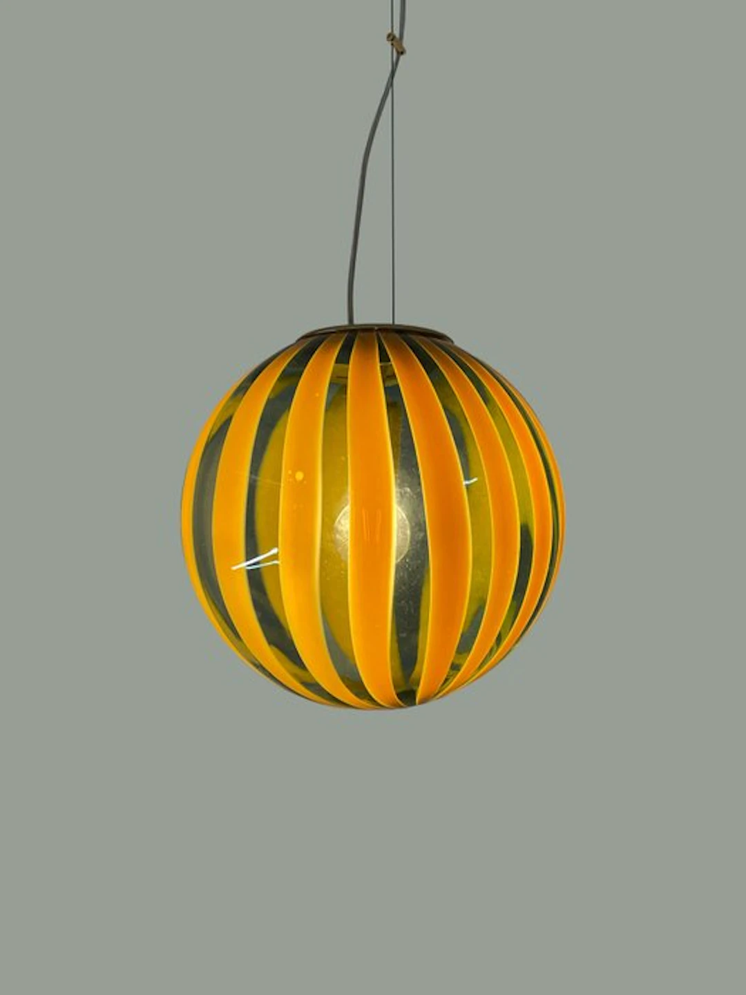 MIMU interior - Chandelier - Trasparenze Green/Amber - Effetre Murano canes