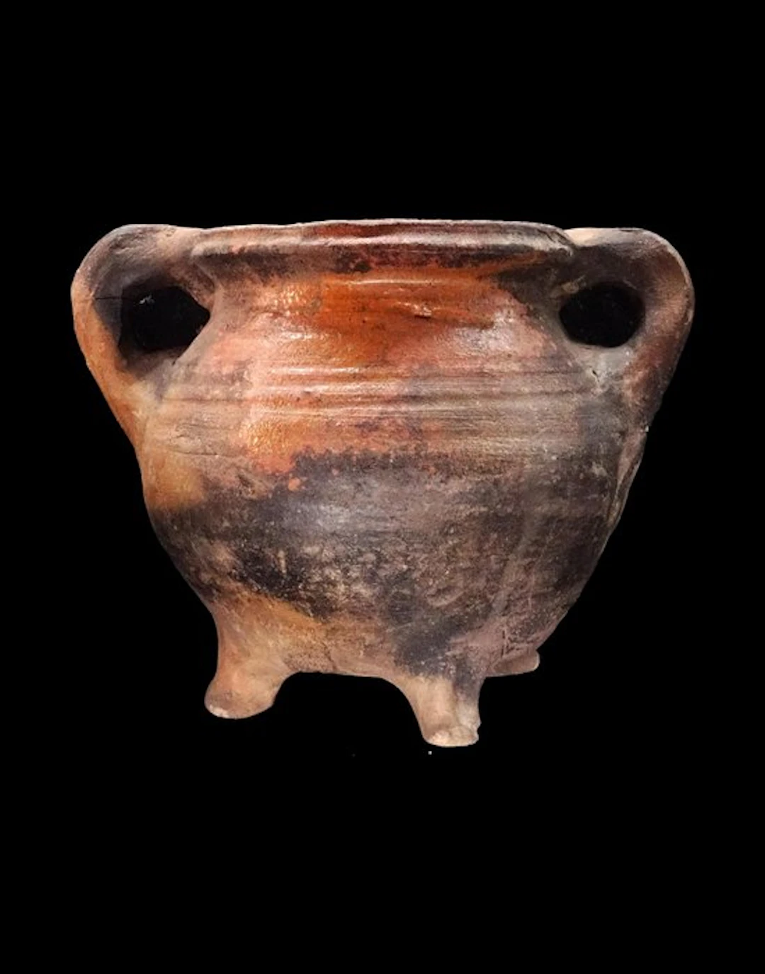 Post-medieval - Glazed tripod vase - Rhineland 15th...
