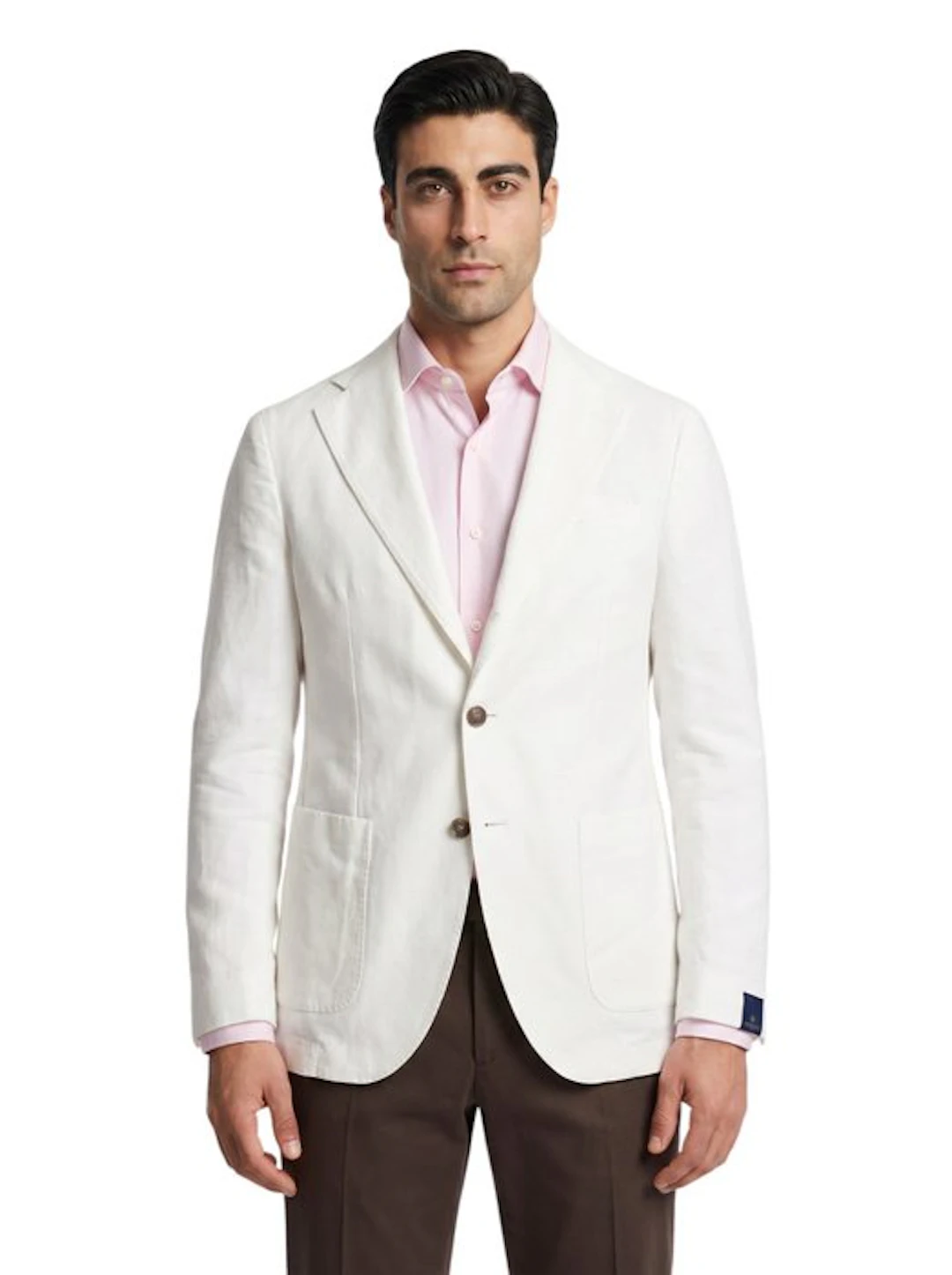 SANTANIELLO SALERNO - 48 IT - Blazer White Cotton Linen...