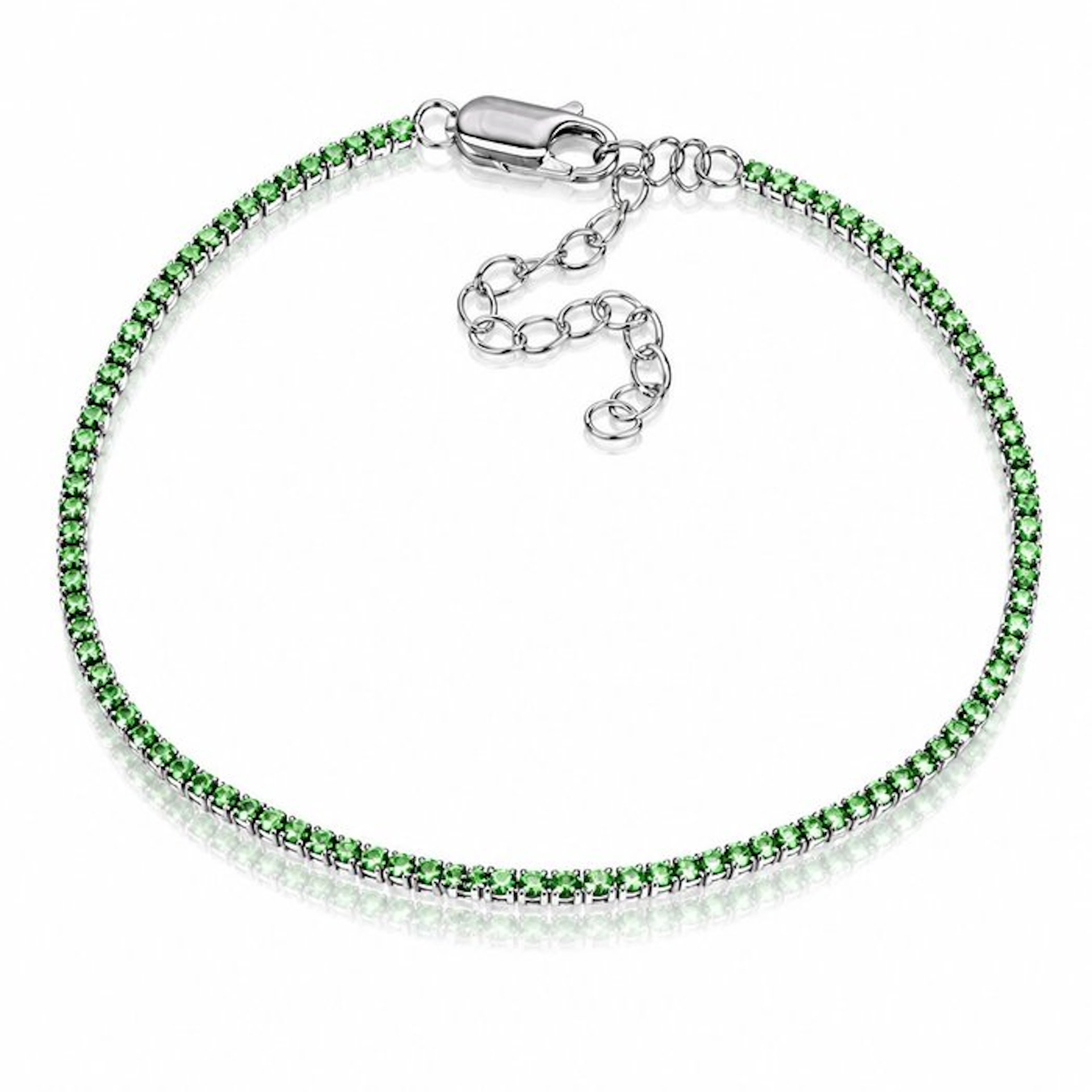 No reserve price - Bracelet 925 silver - Tsavorite - Tennis