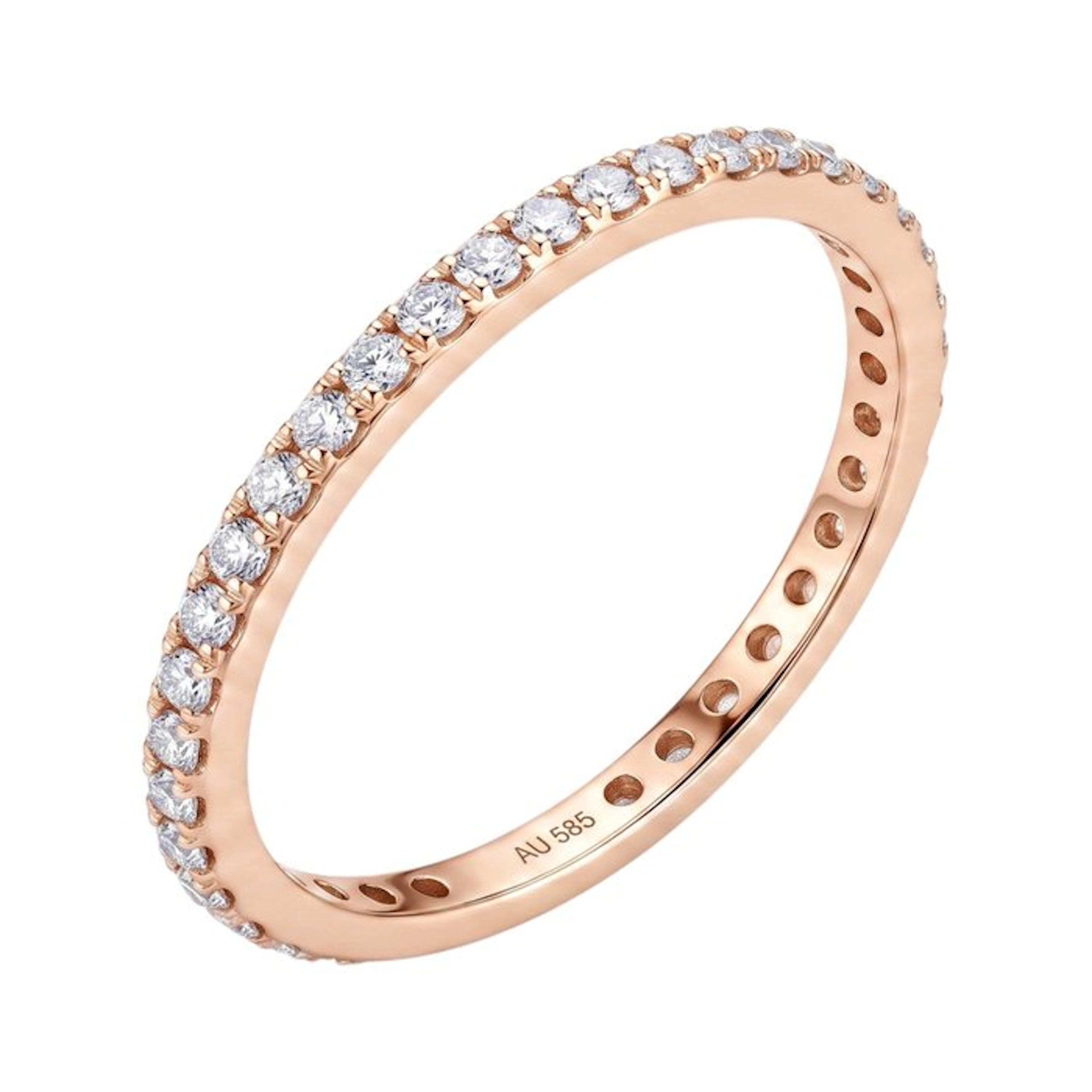 No reserve price - Ring - 14 kt. Rose gold - 0.42ct. tw. Diamond (Natural)