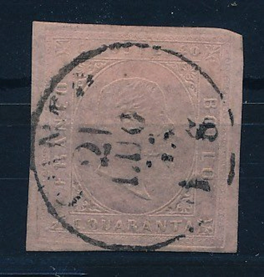 Italian Ancient States - Sardinia 1851 - Vittorio Emanuelle II 40c pink
