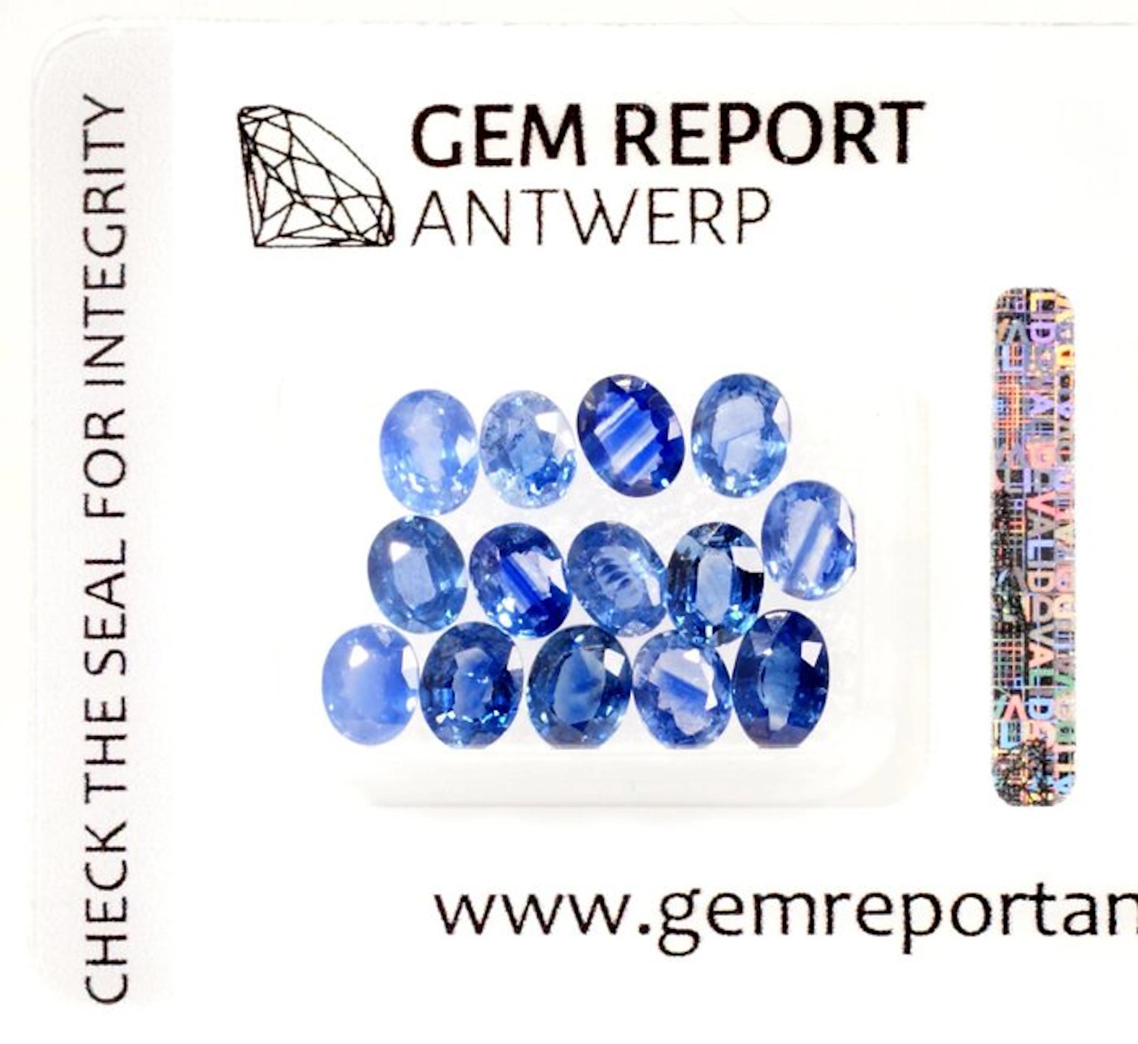 14 pcs Blue Sapphire - 5.43 ct - Gem Report Antwerp (GRA)