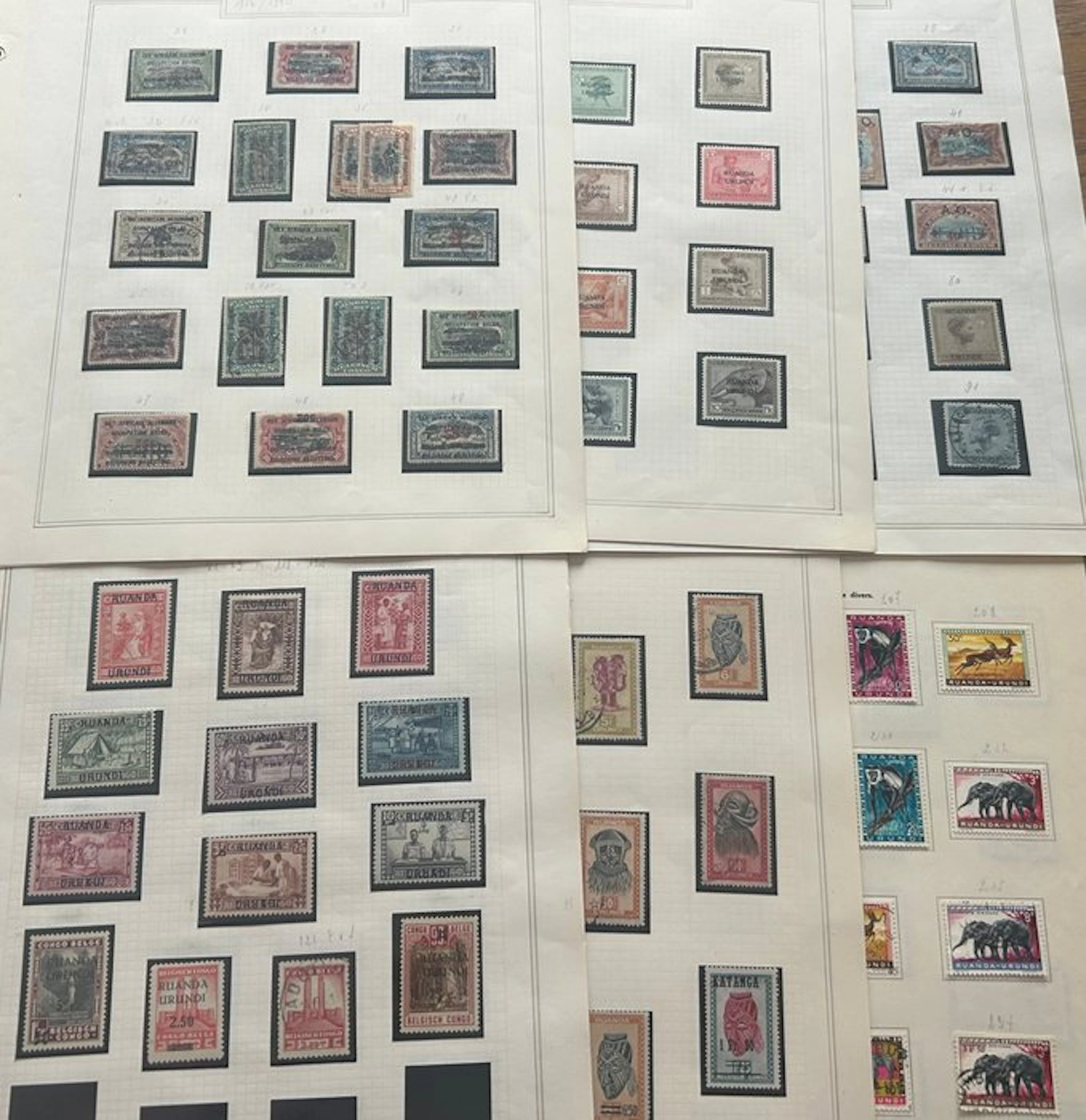 Ruanda-Urundi 1916/1961 - Extensive collection on album...