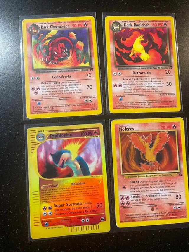 Pokémon - 4 Card - Typhlosion, Moltres, Dark Charmeleon - Various sets