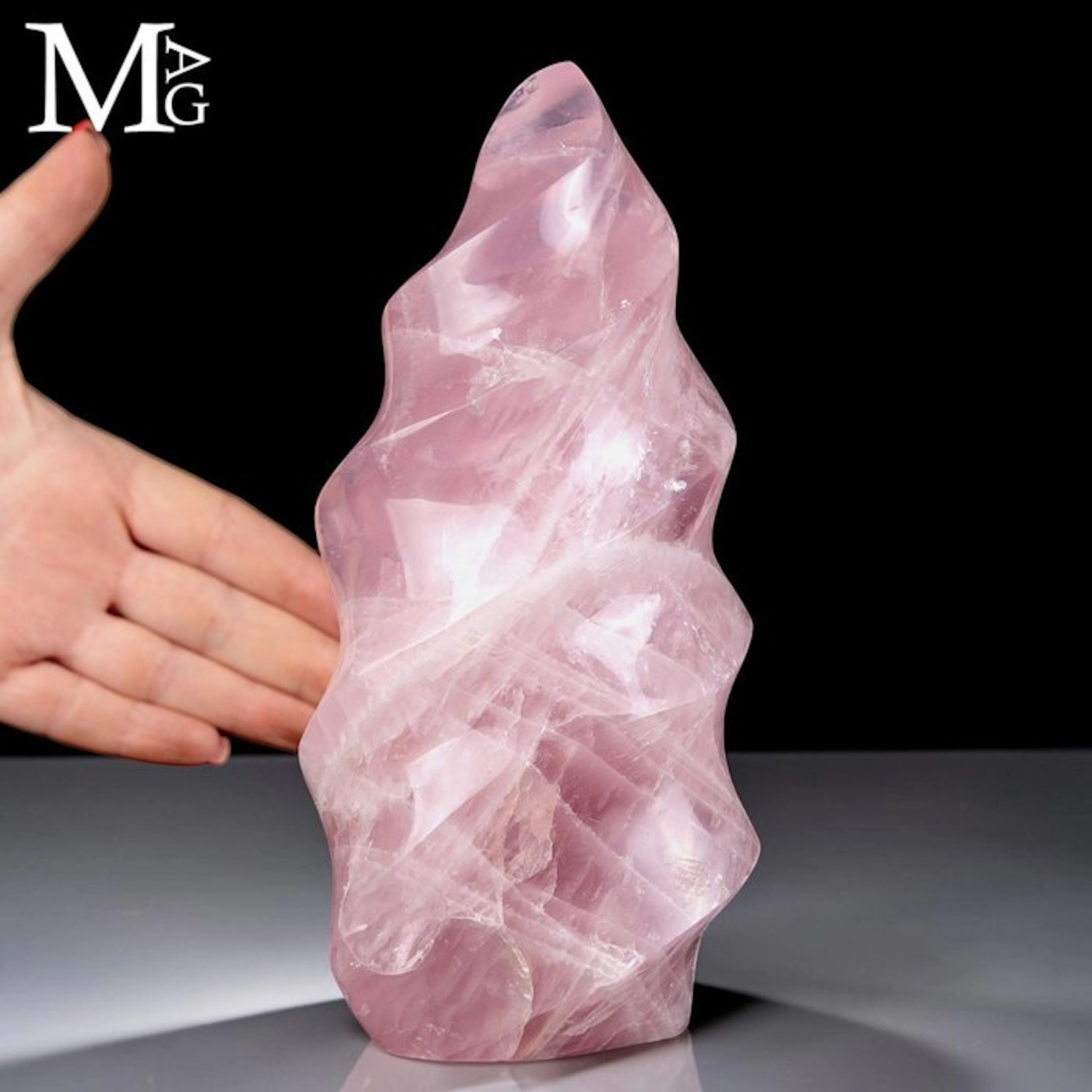 Natural Rose Quartz from Madagascar Large Carved...