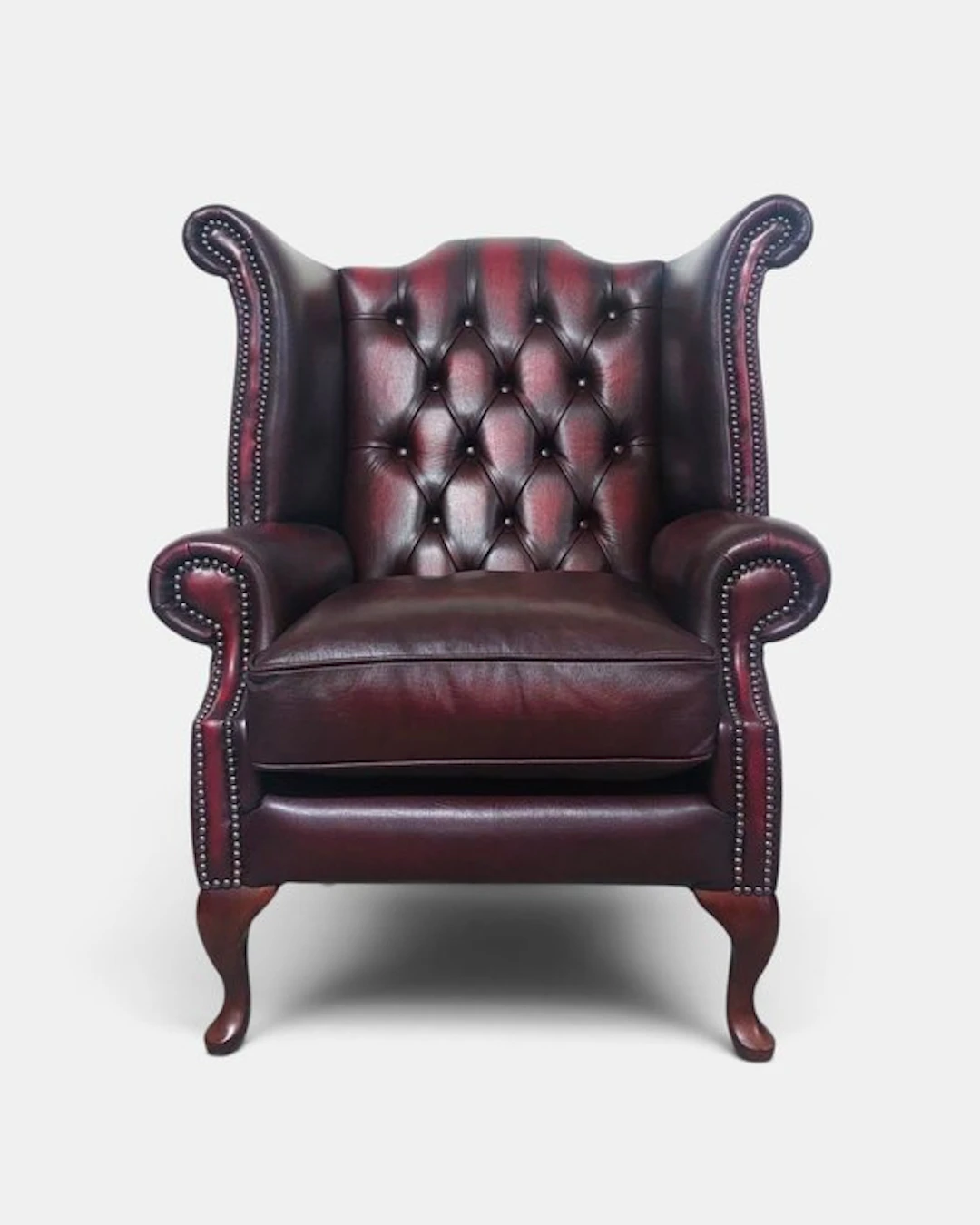 Chesterfield style - Armchair - Queen Anne - Leather, Wood - New
