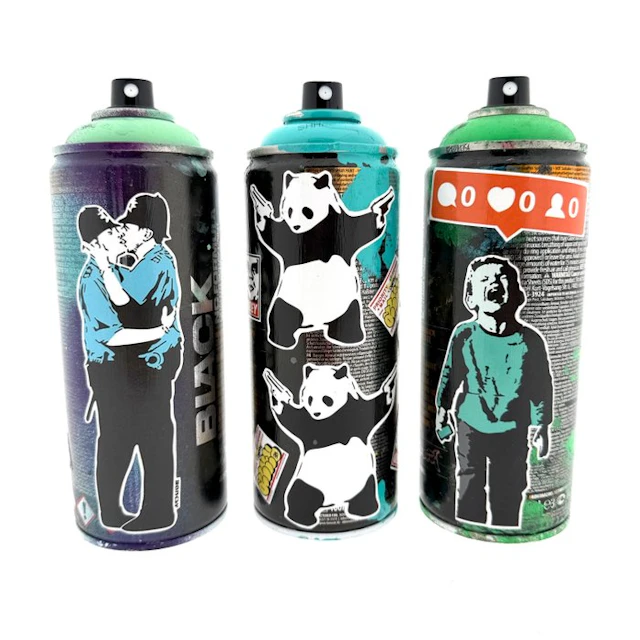 Koen Betjes (1992) - Tribute to Banksy (3 set) Spraycans