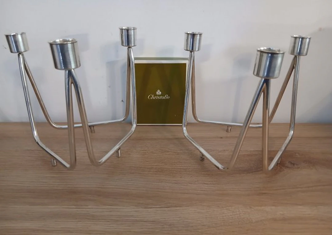 Christofle - Taperstick Neptune, New Forms Collection - Silverplated