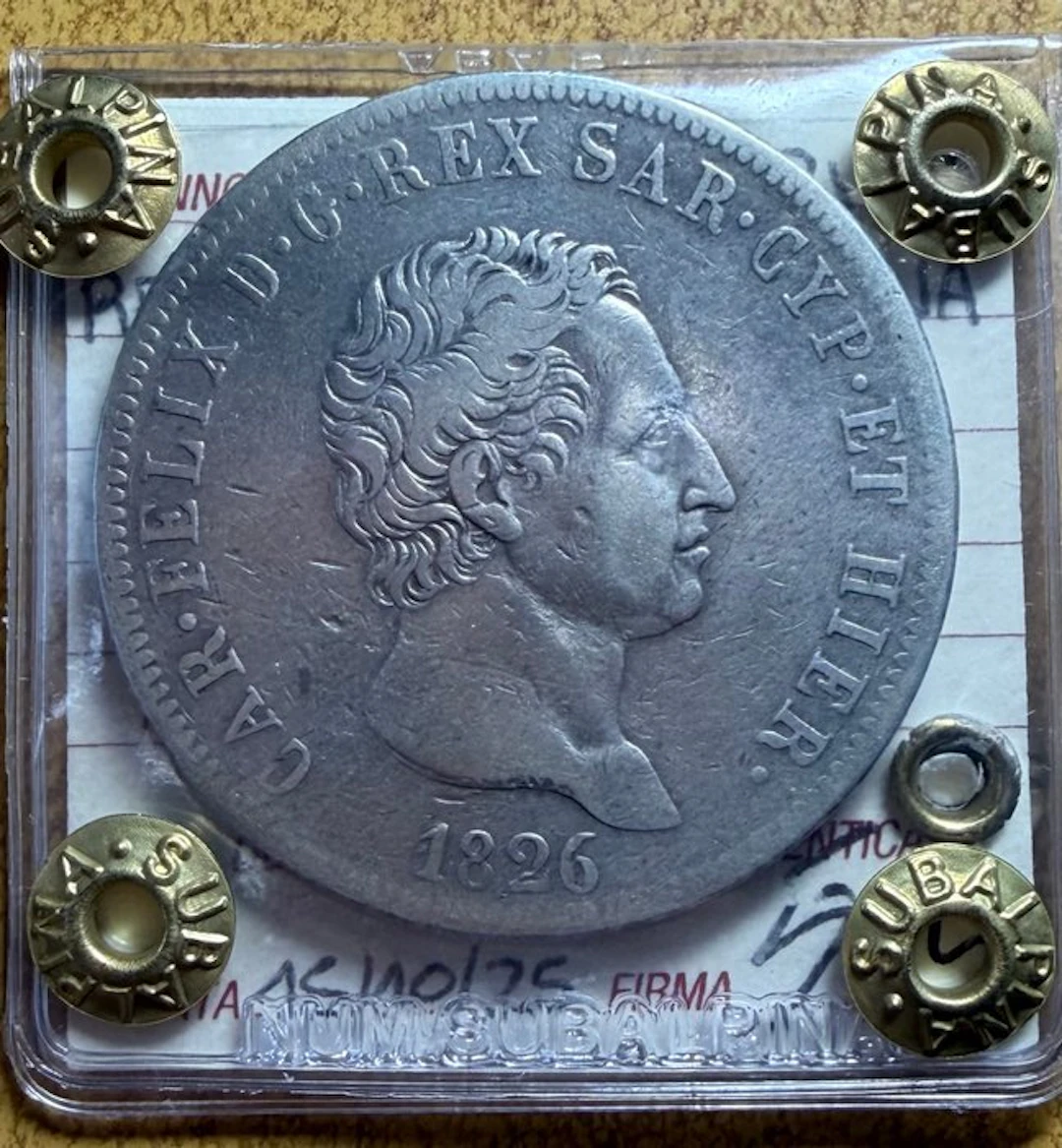 Italy. Carlo Felice. 5 Lire 1826 - Torino (No reserve price)
