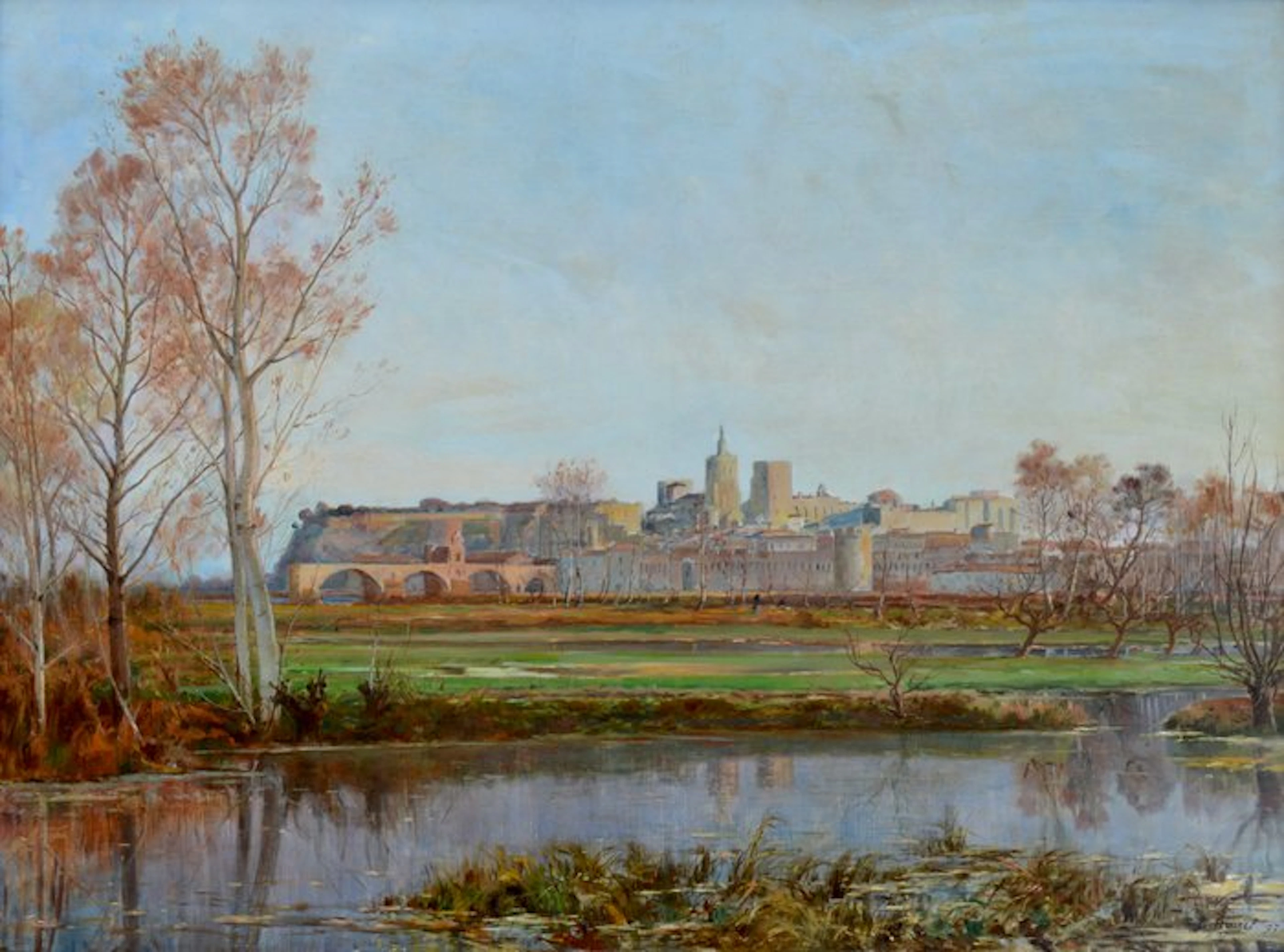 Jean-Baptiste Brunel (1844-1919) - Vue d'Avignon en automne, 1897