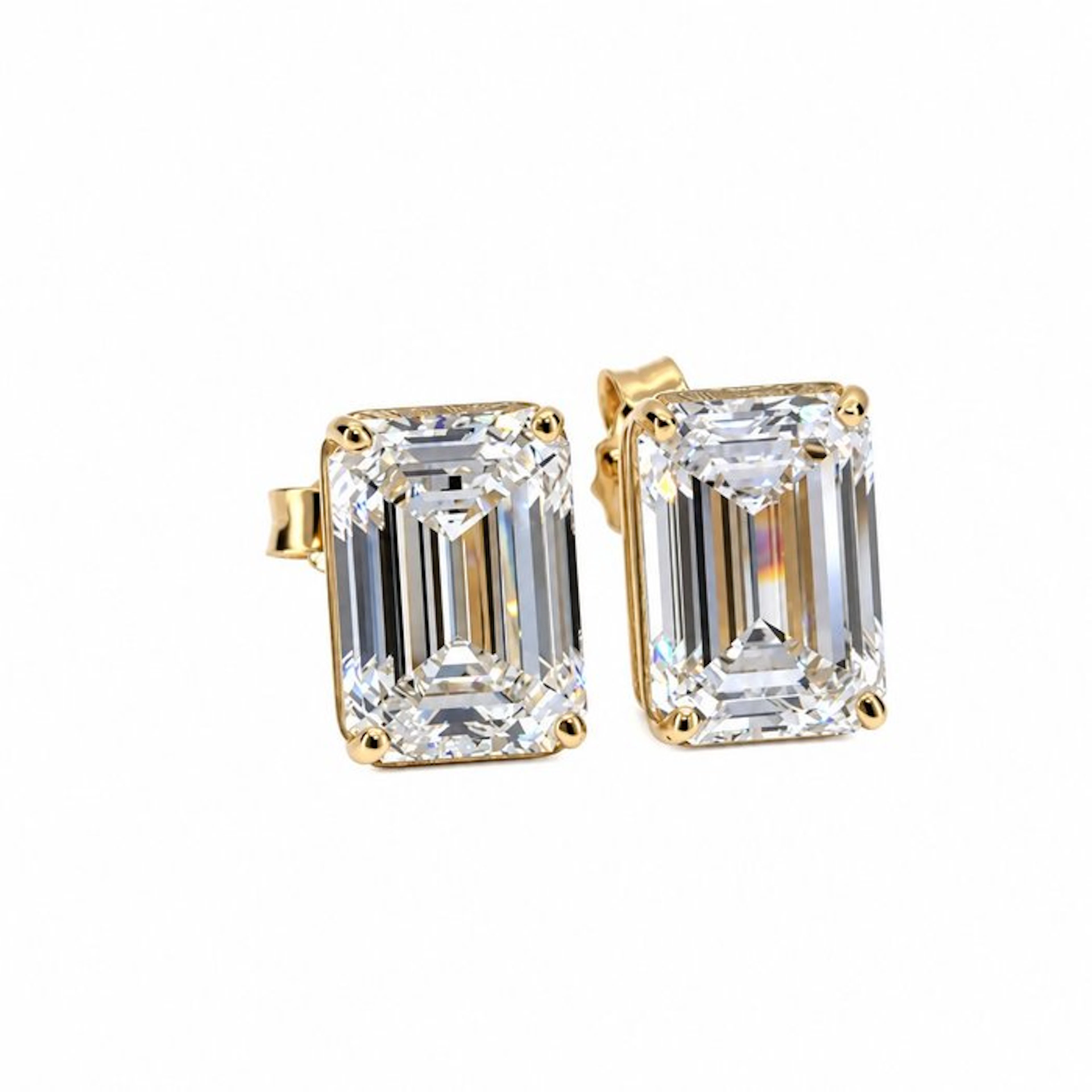 Earrings - 14 kt. Yellow gold - 8.04ct. tw. Diamond (Lab-grown)