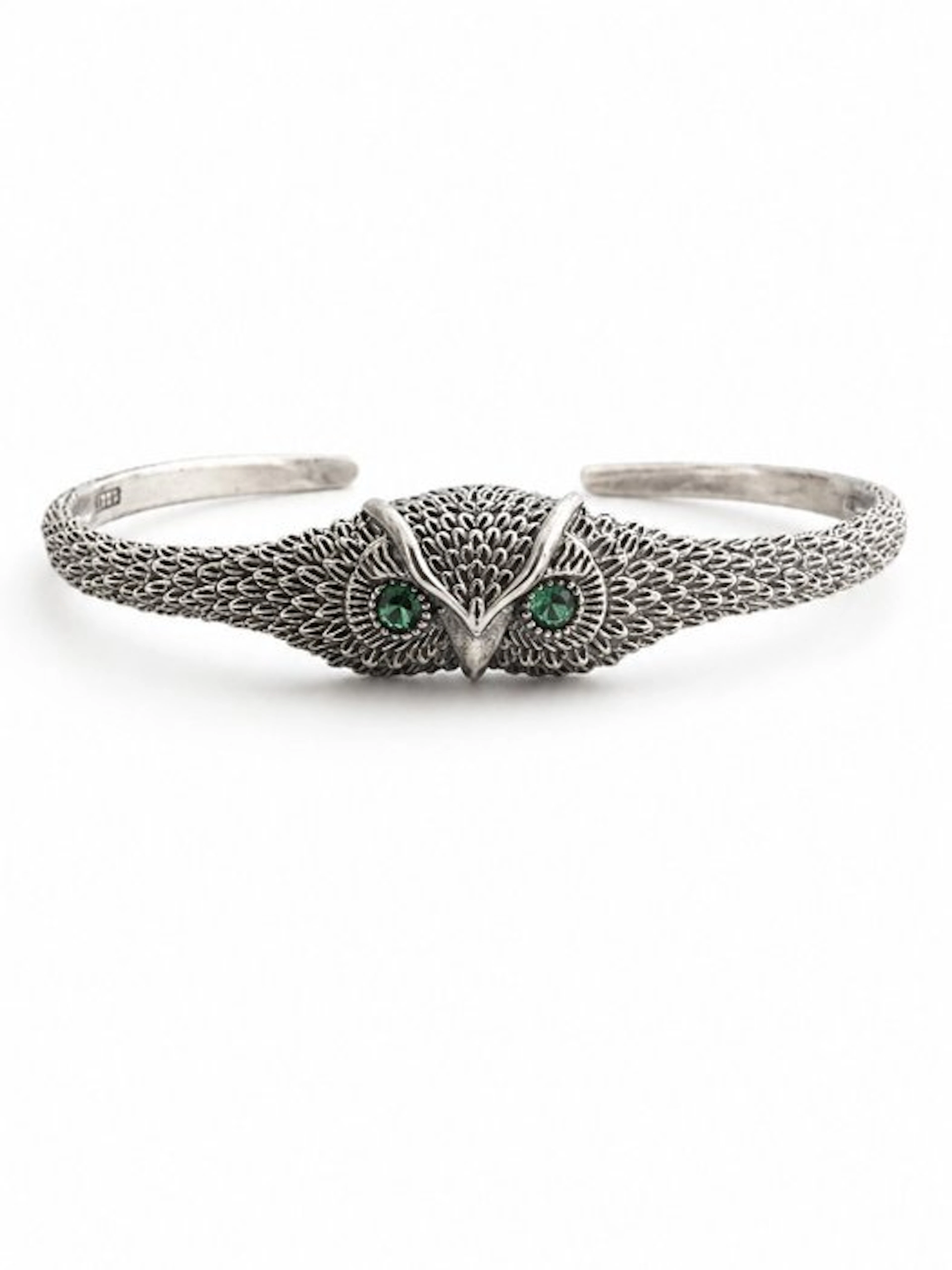 No reserve price - Bracelet Silver - Owl Cuff Bracelet