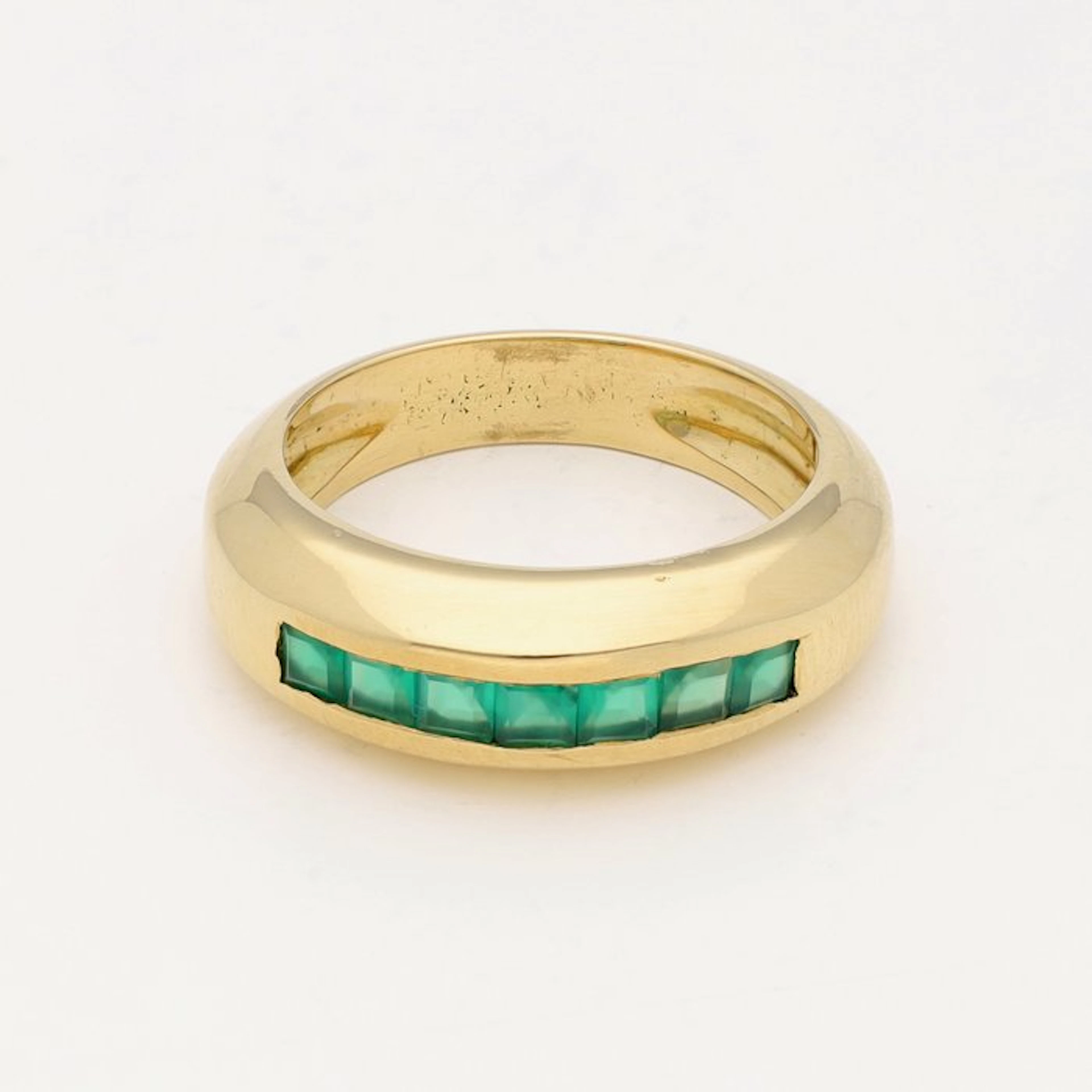Ring - 18 kt. Yellow gold Emerald