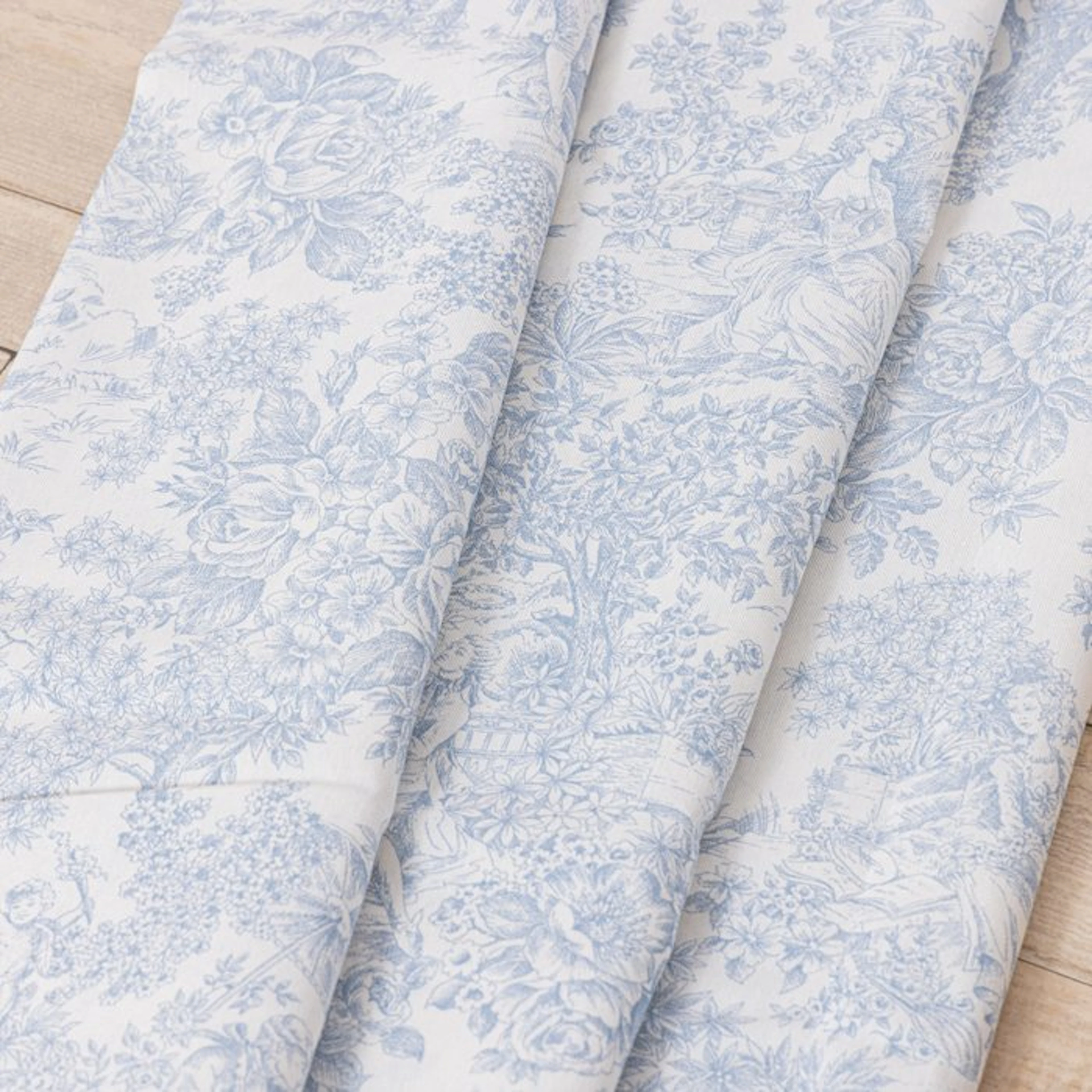 Azure Toile de Jouy fabric - Upholstery fabric - 250 cm - 280 cm