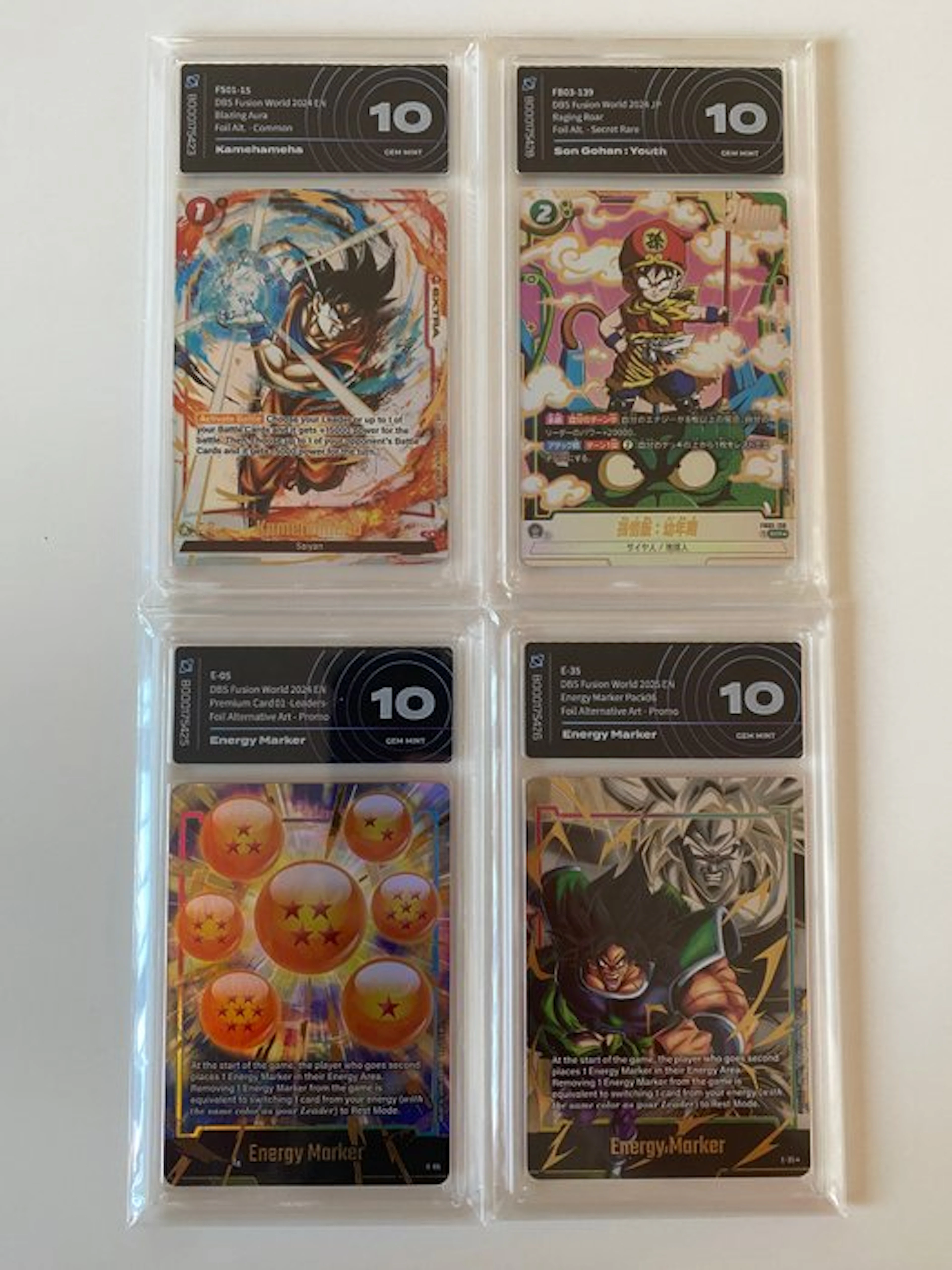 Bandai - 4 Graded card - Dragon Ball, Dragon Ball Z - AI grading 10
