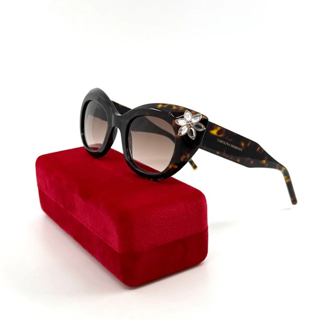 Carolina Herrera - *NEW* - Crystal Flowers - Brown...