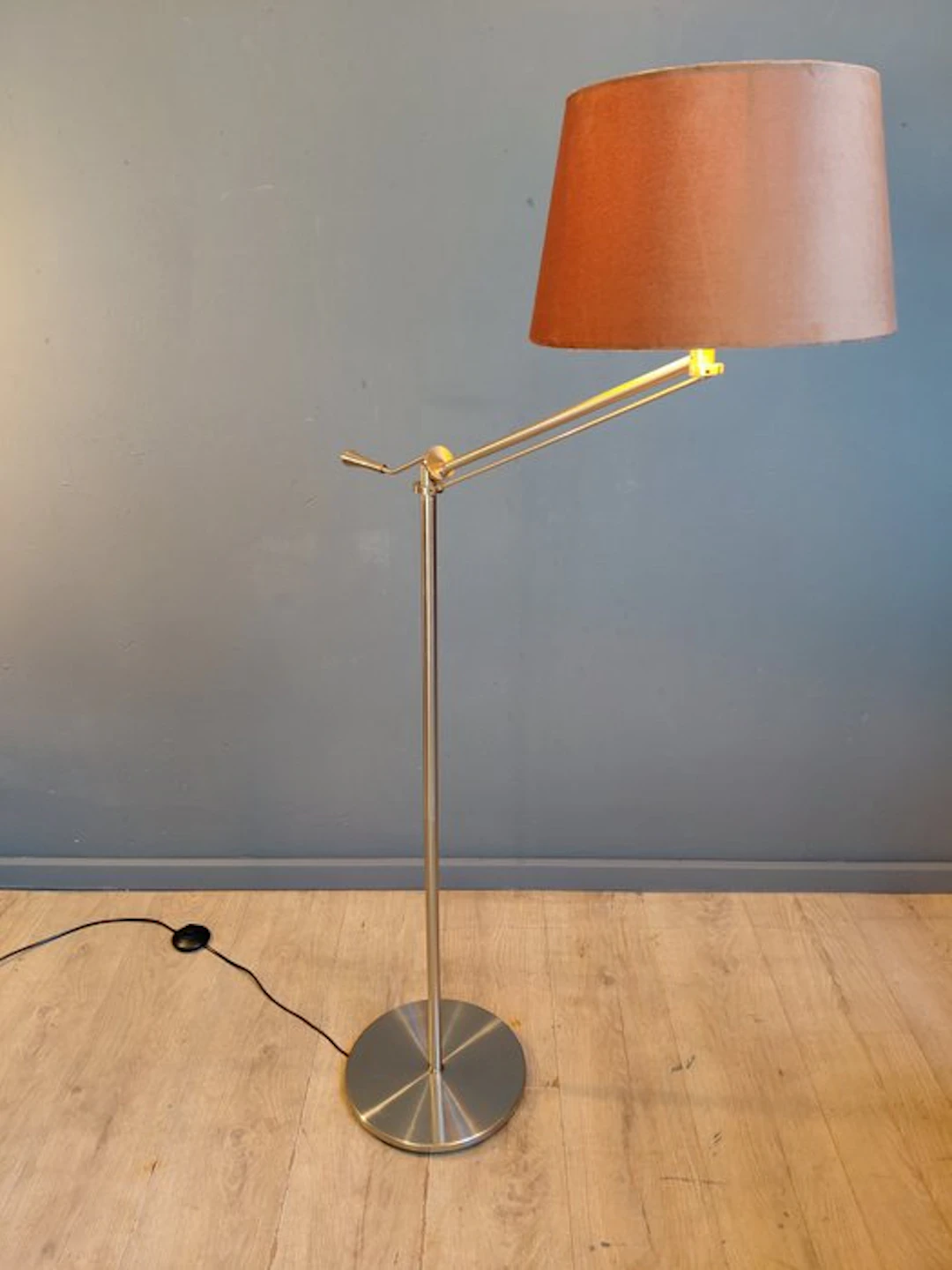 Floor lamp - Hefboom - Knikarm - Roestvrij staal