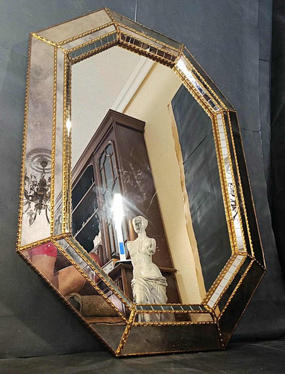 Wall mirror - Glass, Brass - Venetian mirror