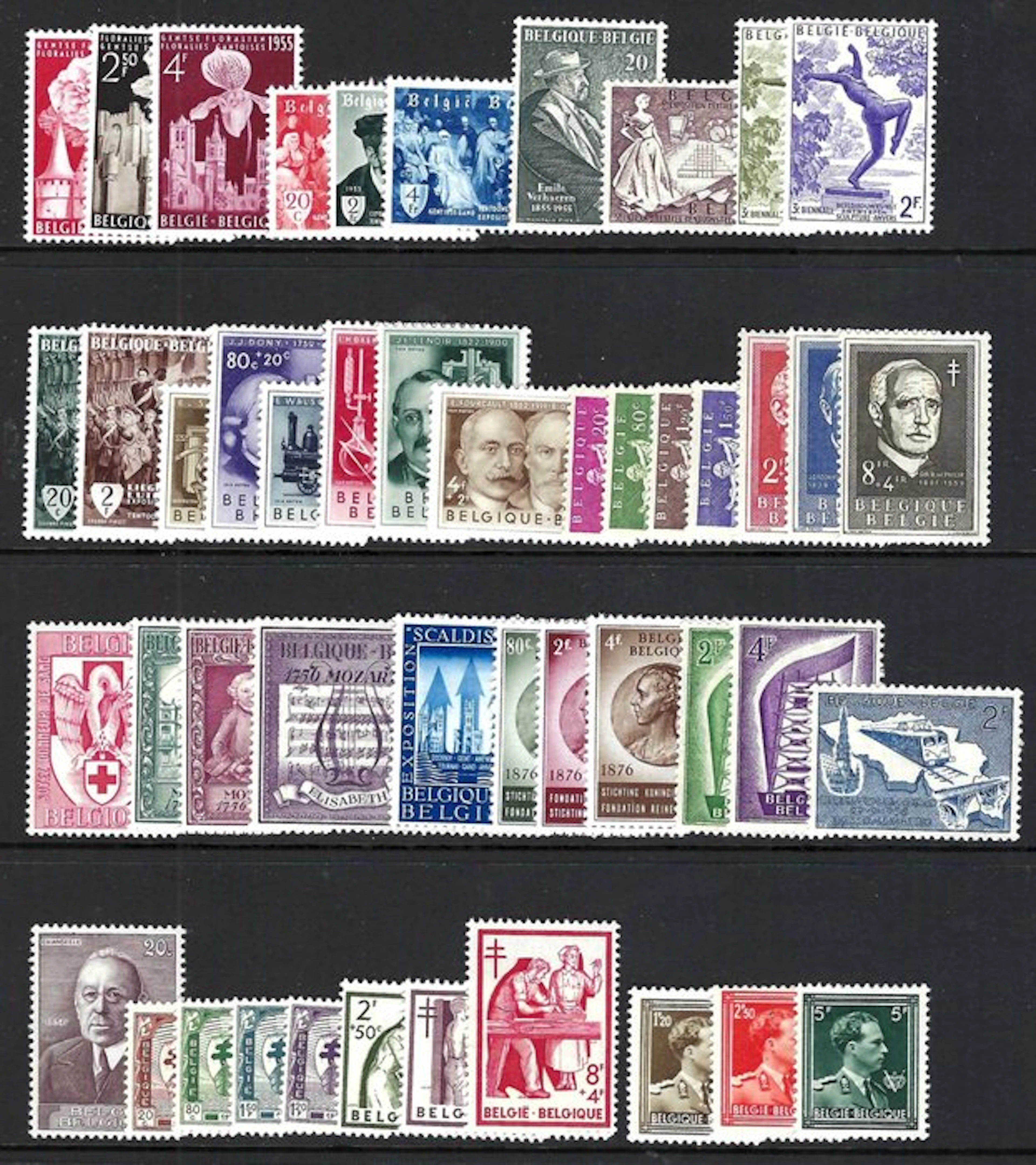 Belgium 1955/1956 - Two complete volumes. - OBP/COB 961/1007