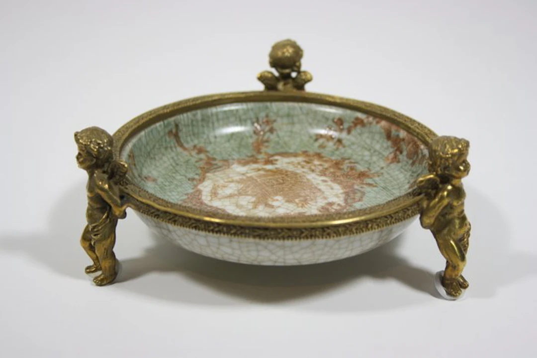 Platter - Porcelain, Brass - Carried by Angels