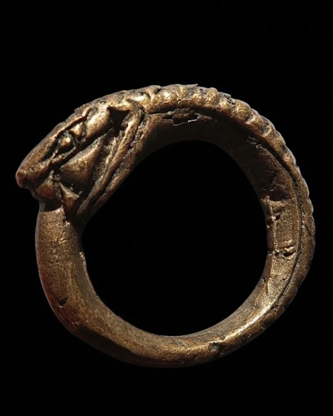 Bronze, Buddhist ring of power and meditation – Naga –...