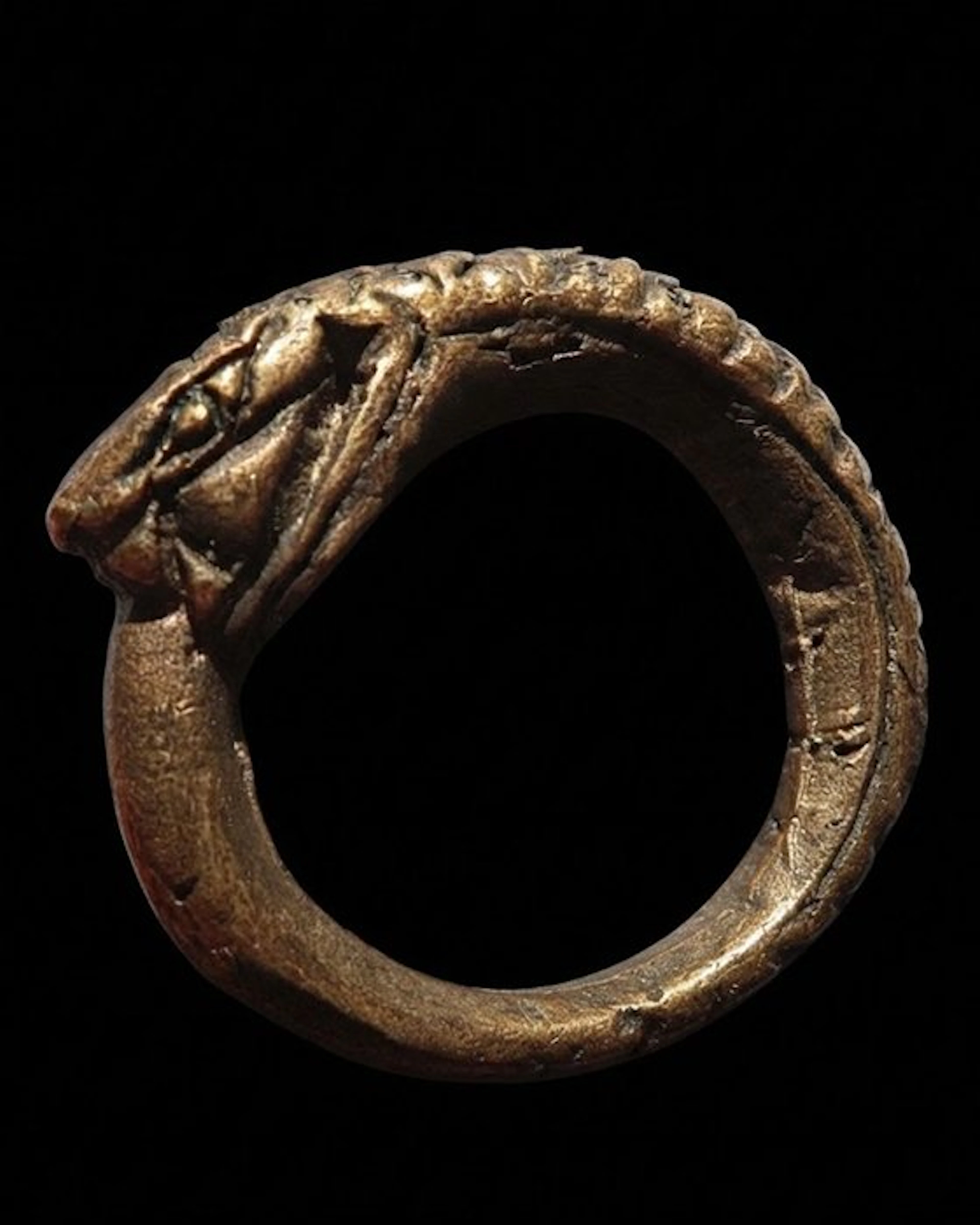 Bronze, Buddhist ring of power and meditation – Naga –...