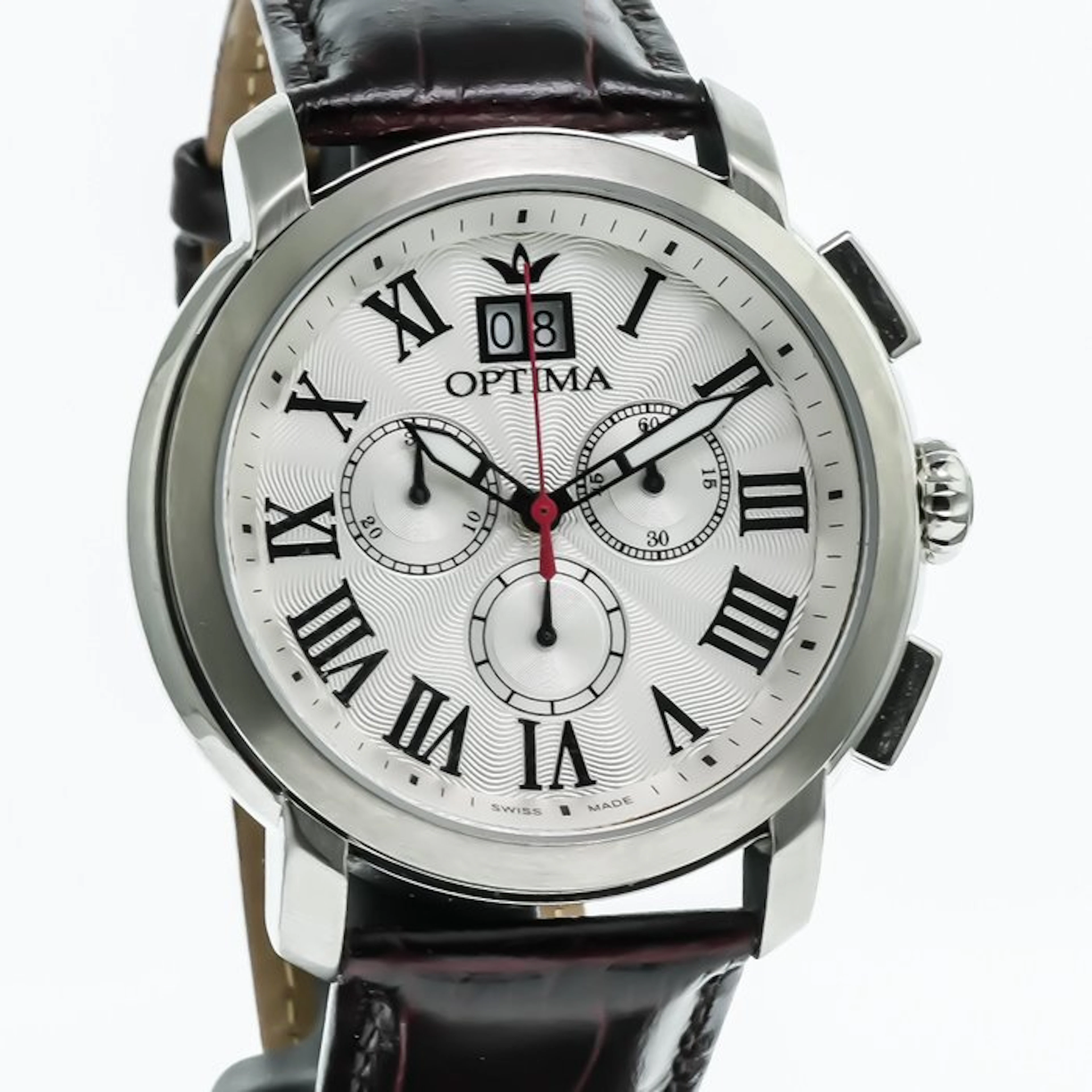 Optima - Swiss Chronograph - OSC392-SL-1 - Dark Red strap...